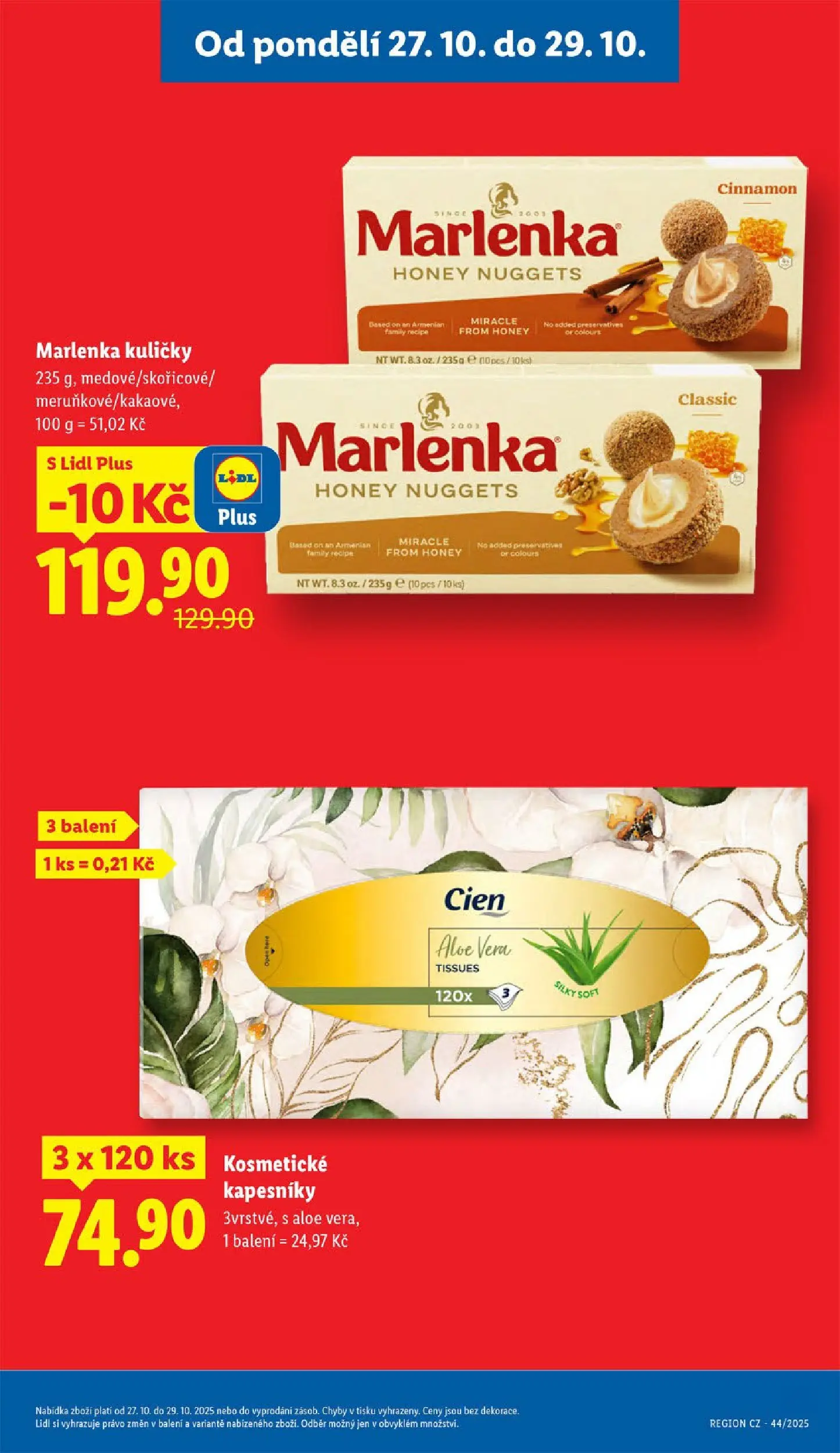 Lidl leták od 26.10.2025 - Nový akční leták | Strana: 5 | Produkty: Marlenka kuličky, Cien, Aloe vera, Kuličky