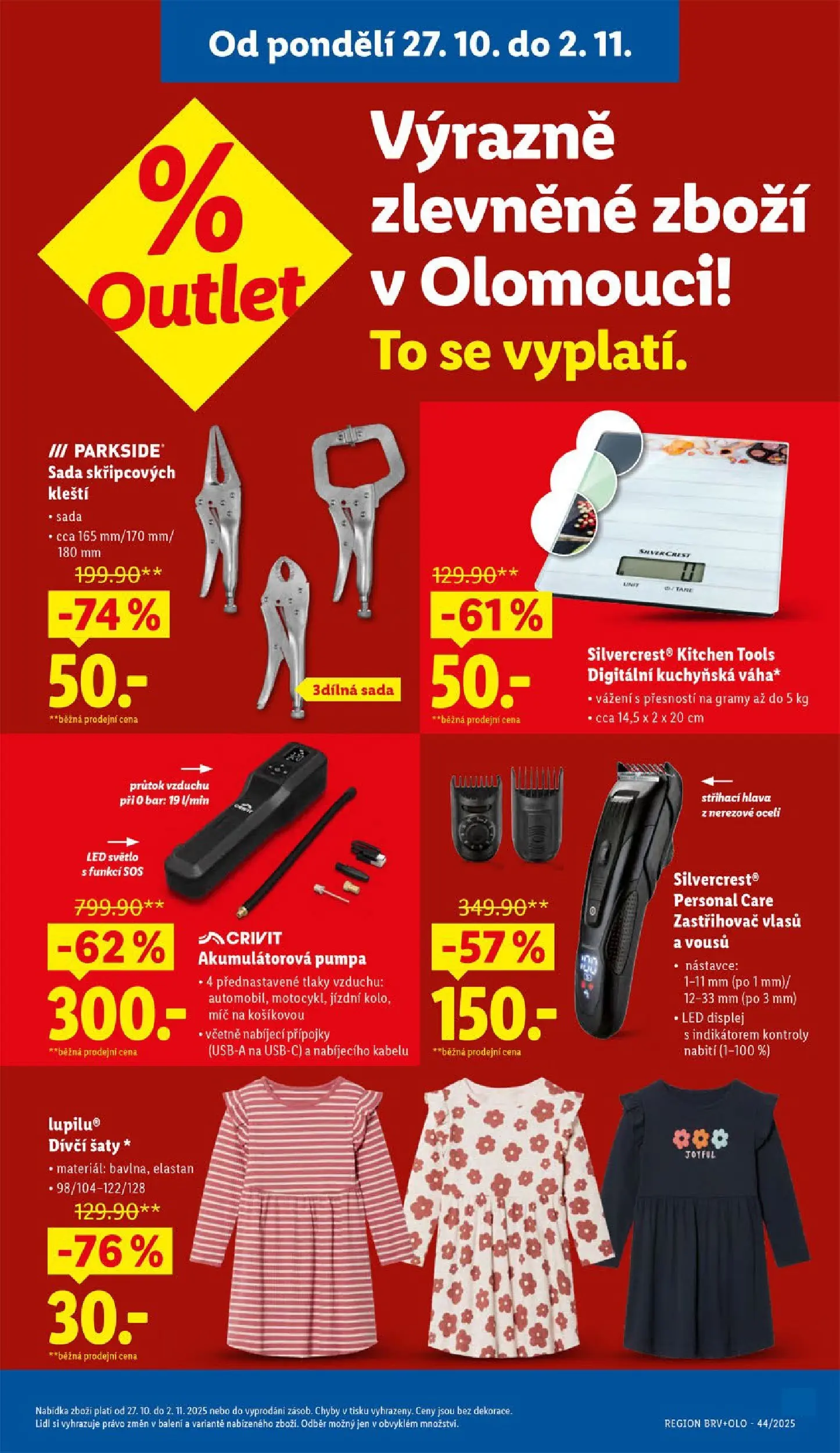 Lidl leták od 26.10.2025 - Nový akční leták | Strana: 7 | Produkty: Šaty, Parkside, LED, LED světlo