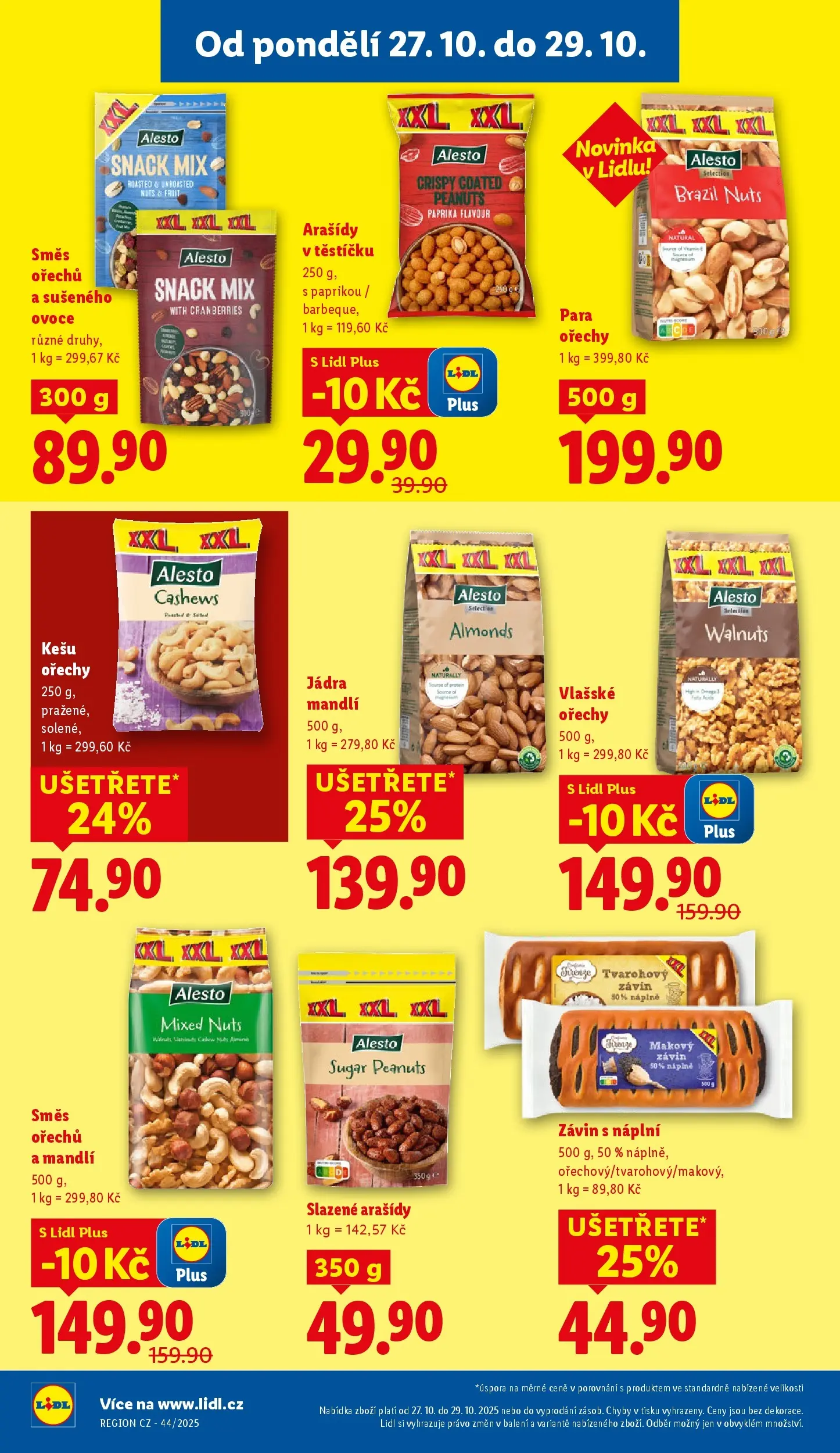 Lidl leták od 26.10.2025 - Nový akční leták | Strana: 14 | Produkty: Kešu ořechy, Kešu, Paprika, Směs ořechů