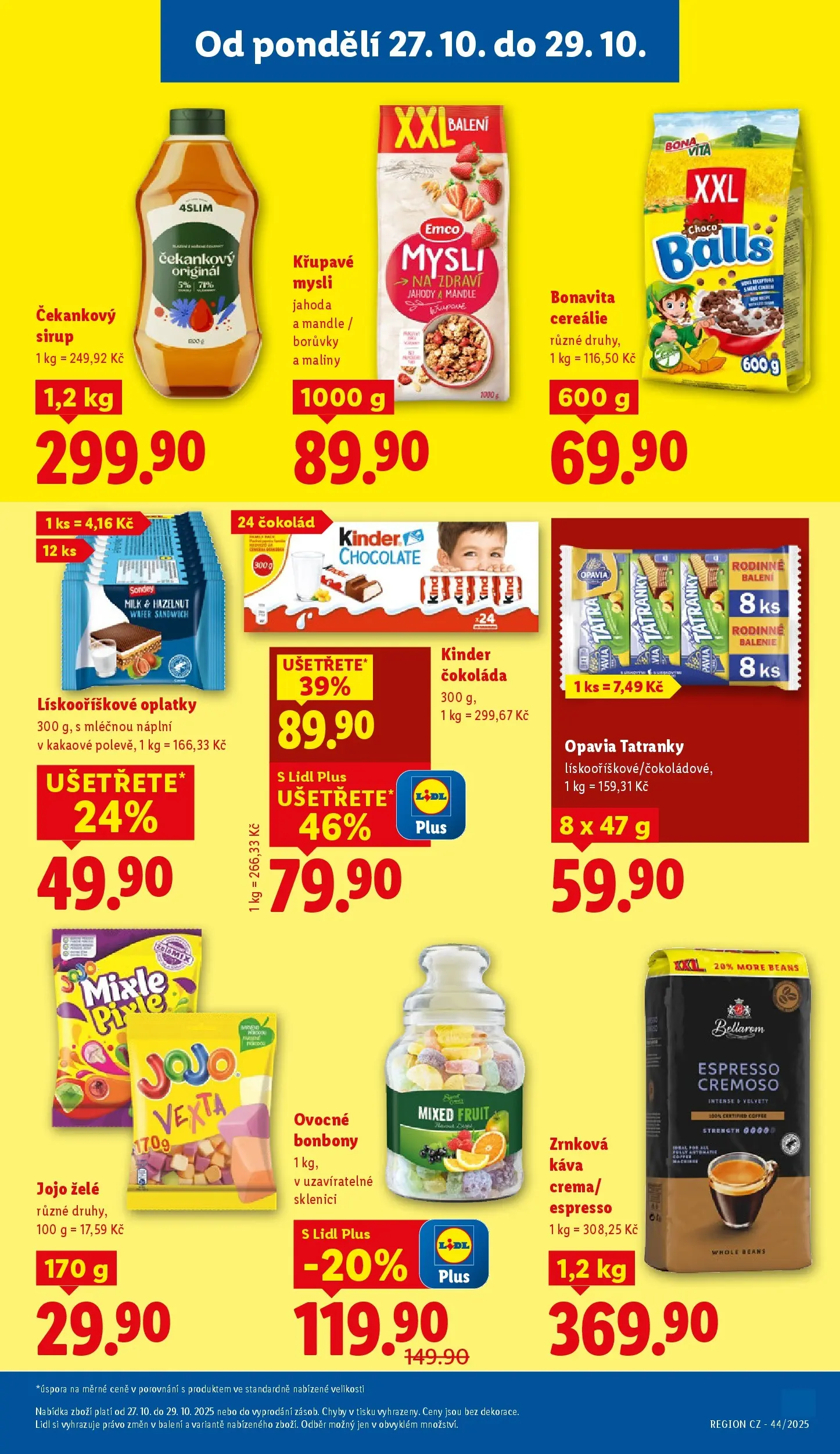 Lidl leták od 26.10.2025 - Nový akční leták | Strana: 15 | Produkty: Káva, Jahody, Sirup, Kinder