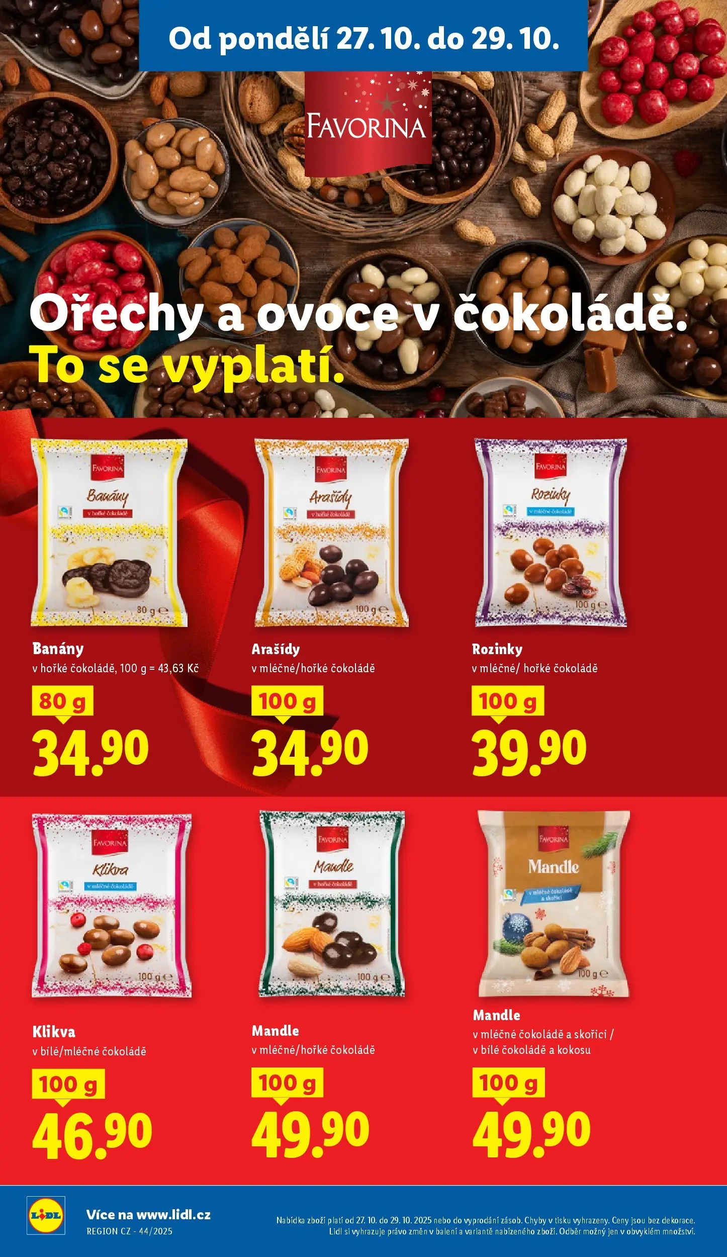 Lidl leták od 26.10.2025 - Nový akční leták | Strana: 26 | Produkty: Banány, Ořechy, Arašídy, Mandle