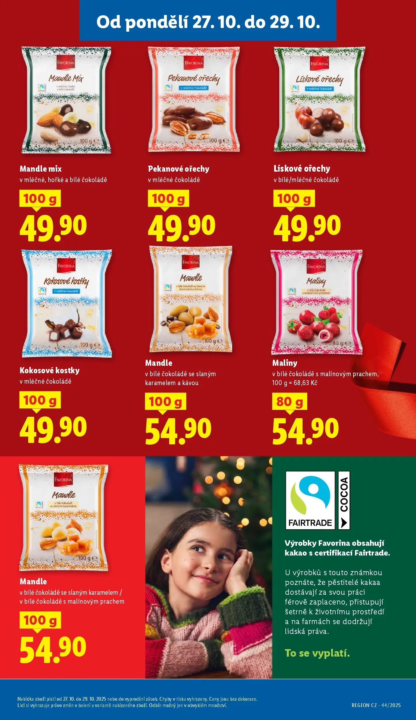 Lidl leták od 26.10.2025 - Nový akční leták | Strana: 27 | Produkty: Maliny, Mandle, Pekanové ořechy, Kostky
