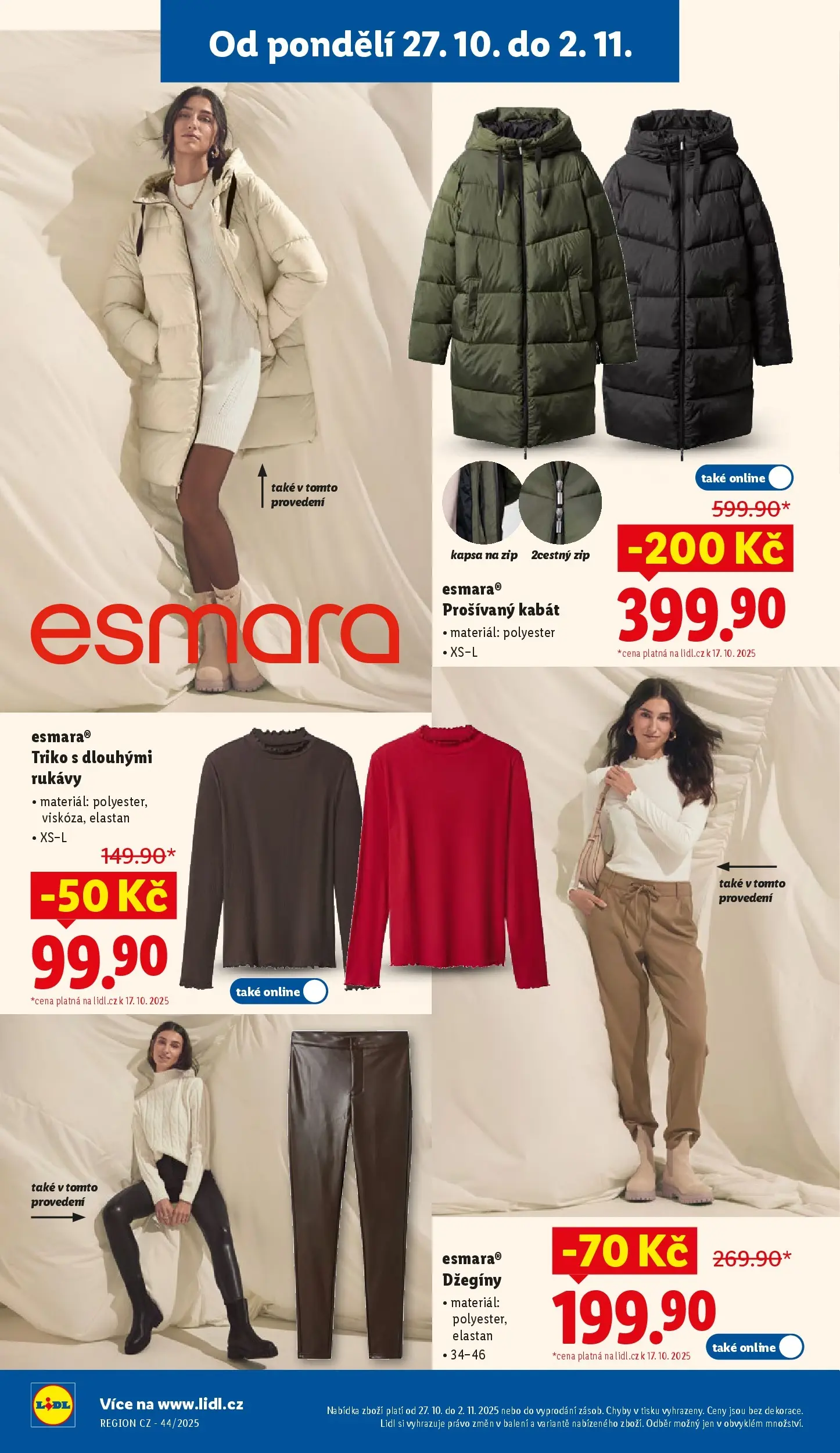 Lidl leták od 26.10.2025 - Nový akční leták | Strana: 42 | Produkty: Kabát