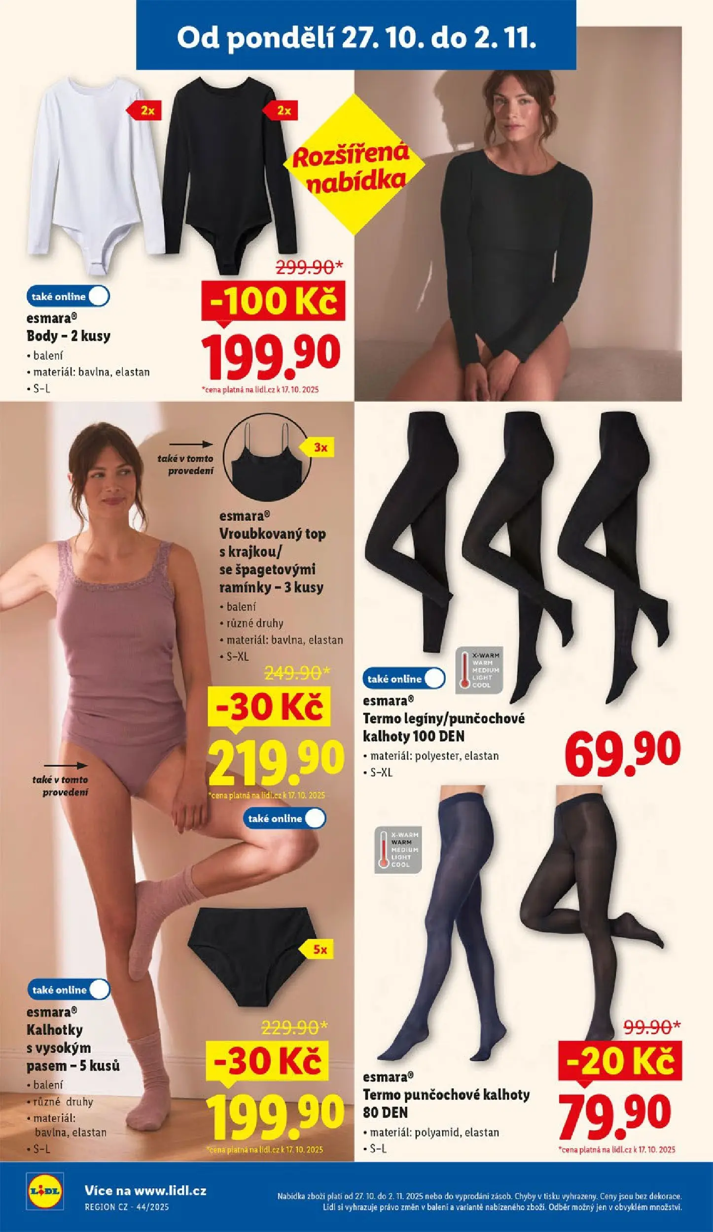 Lidl leták od 26.10.2025 - Nový akční leták | Strana: 44 | Produkty: Kalhoty, Kalhotky, Body