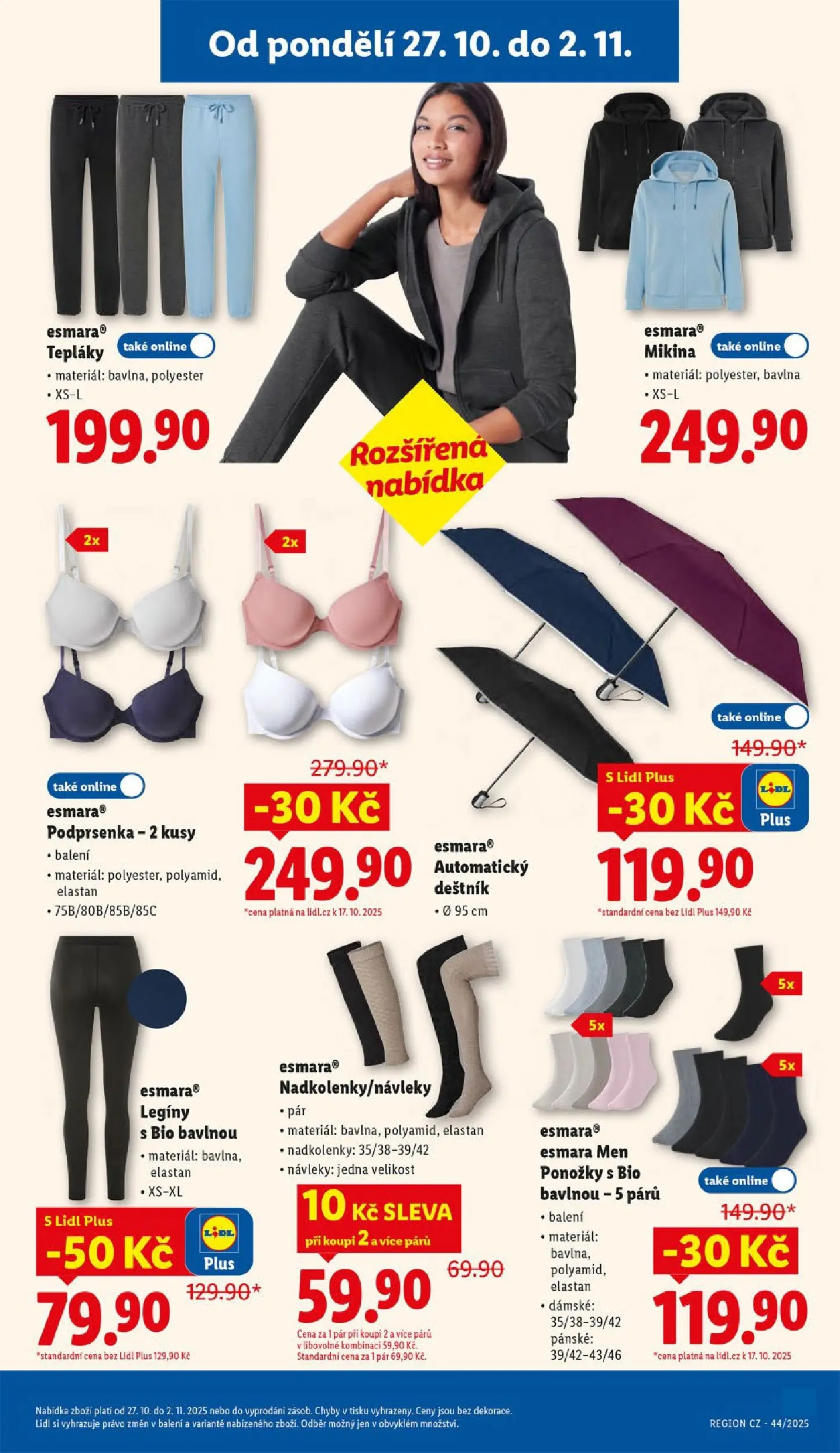 Lidl leták od 26.10.2025 - Nový akční leták | Strana: 46 | Produkty: Podprsenka, Ponožky, Legíny, Tepláky