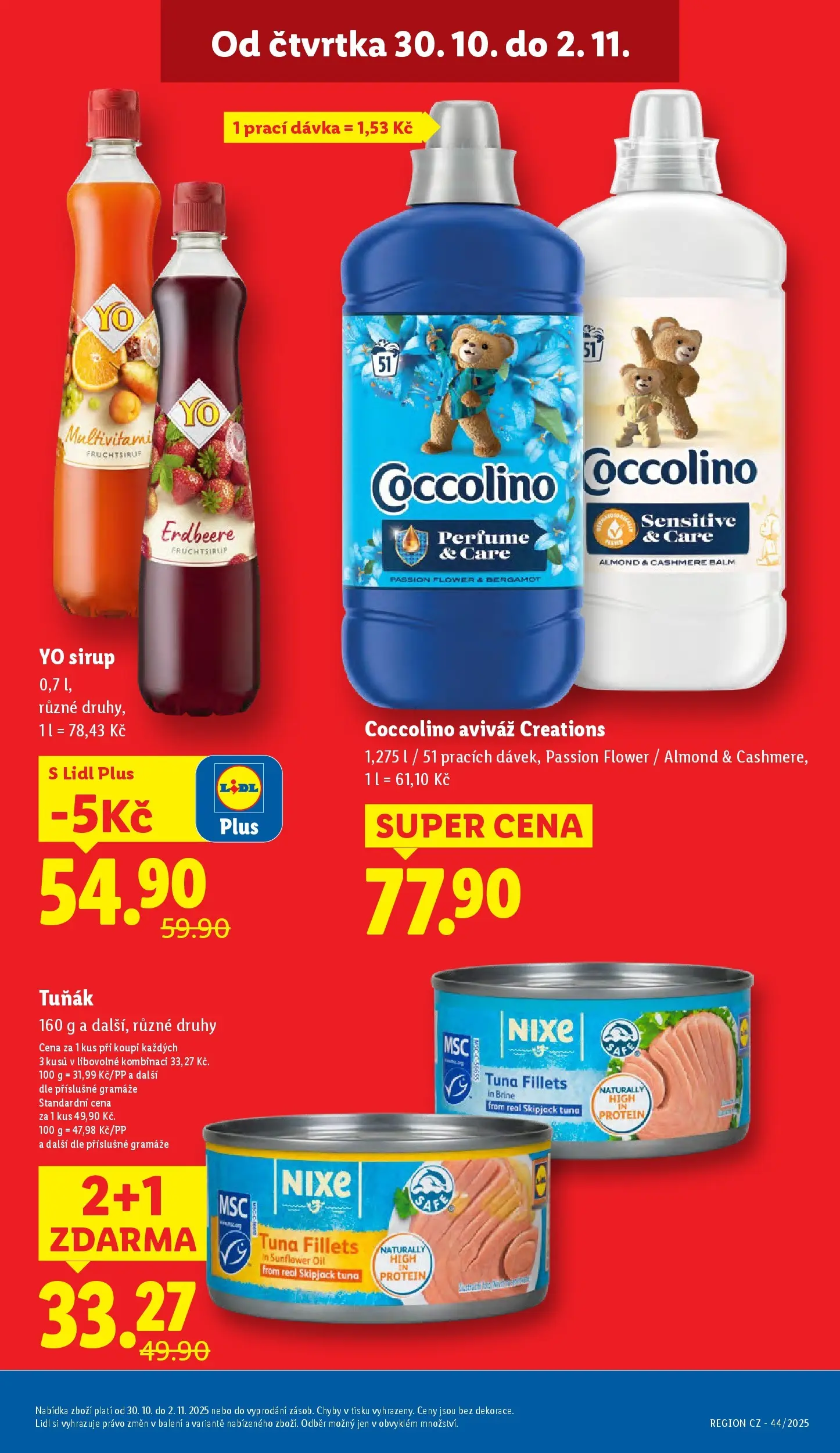 Lidl leták od 29.10.2025 - Nový akční leták | Strana: 3 | Produkty: Aviváž, Sirup, Sirup YO, Protein