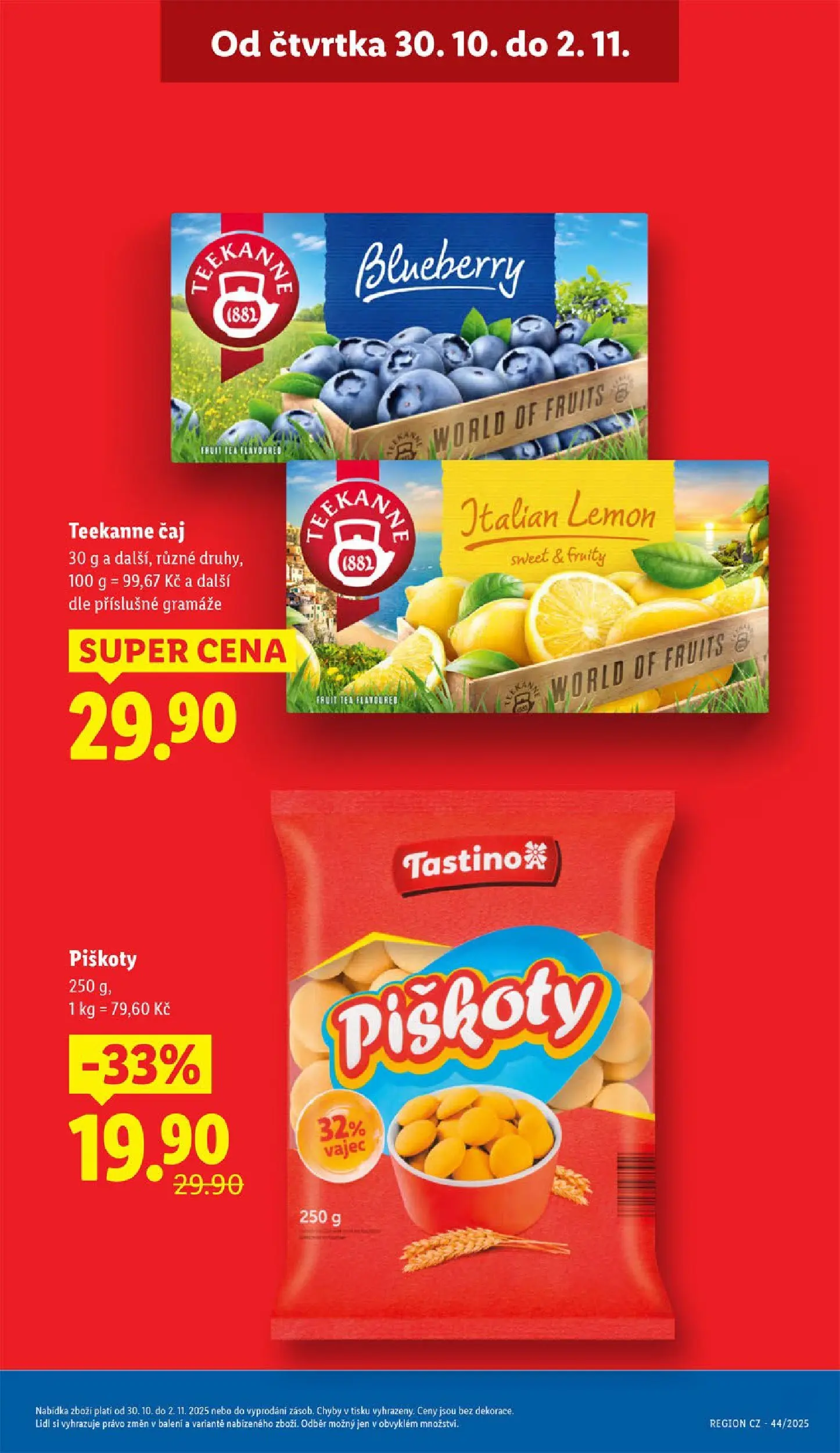 Lidl leták od 29.10.2025 - Nový akční leták | Strana: 5 | Produkty: Čaj, Piškoty, Teekanne