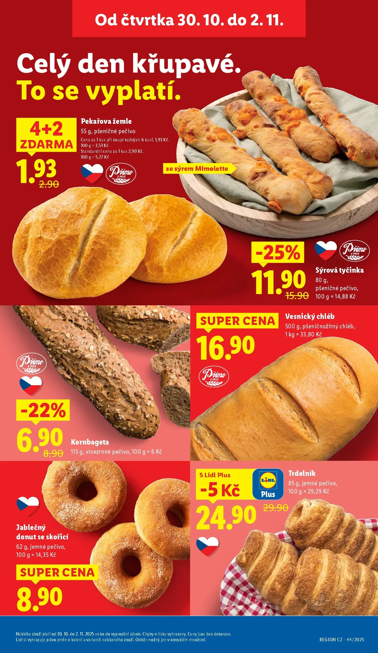 Lidl leták od 29.10.2025 - Nový akční leták | Strana: 11 | Produkty: Donut, Chléb, Kornbageta, Pečivo