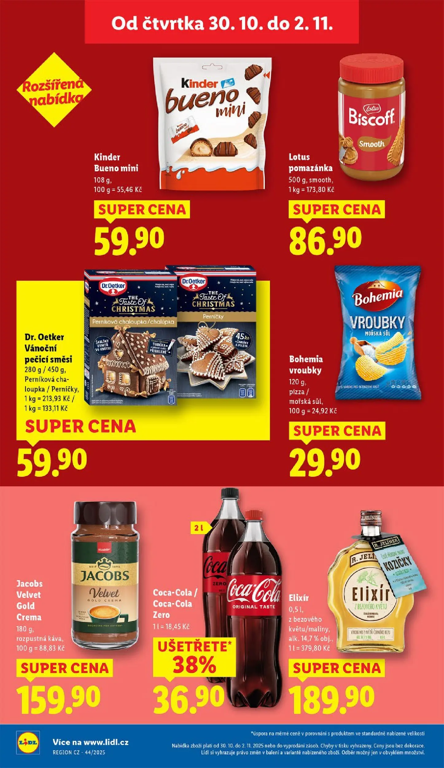 Lidl leták od 29.10.2025 - Nový akční leták | Strana: 14 | Produkty: Jacobs, Perníčky, Lotus, Jacobs velvet