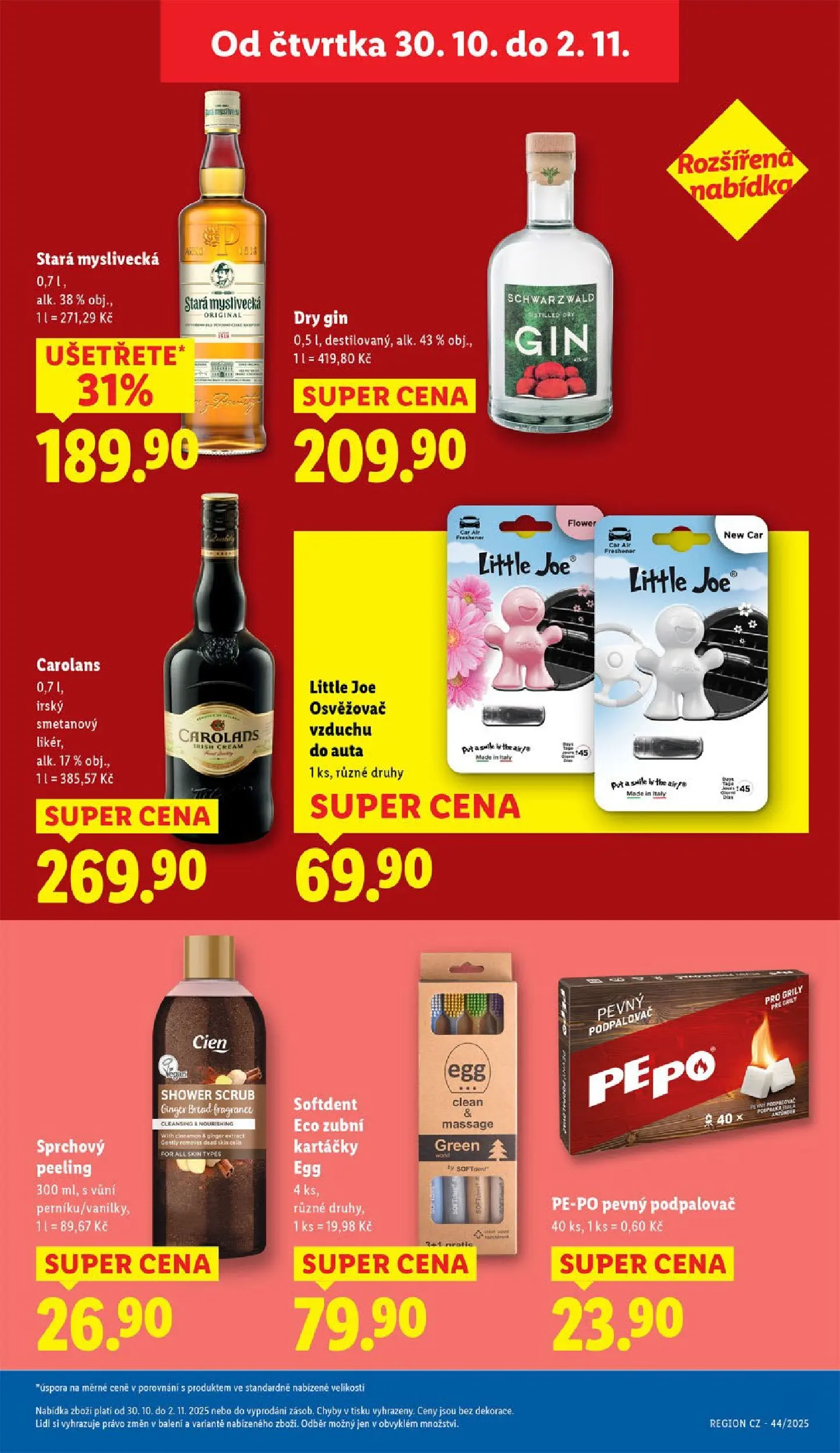 Lidl leták od 29.10.2025 - Nový akční leták | Strana: 15 | Produkty: Cien, Osvěžovač vzduchu, Dry gin, Carolans