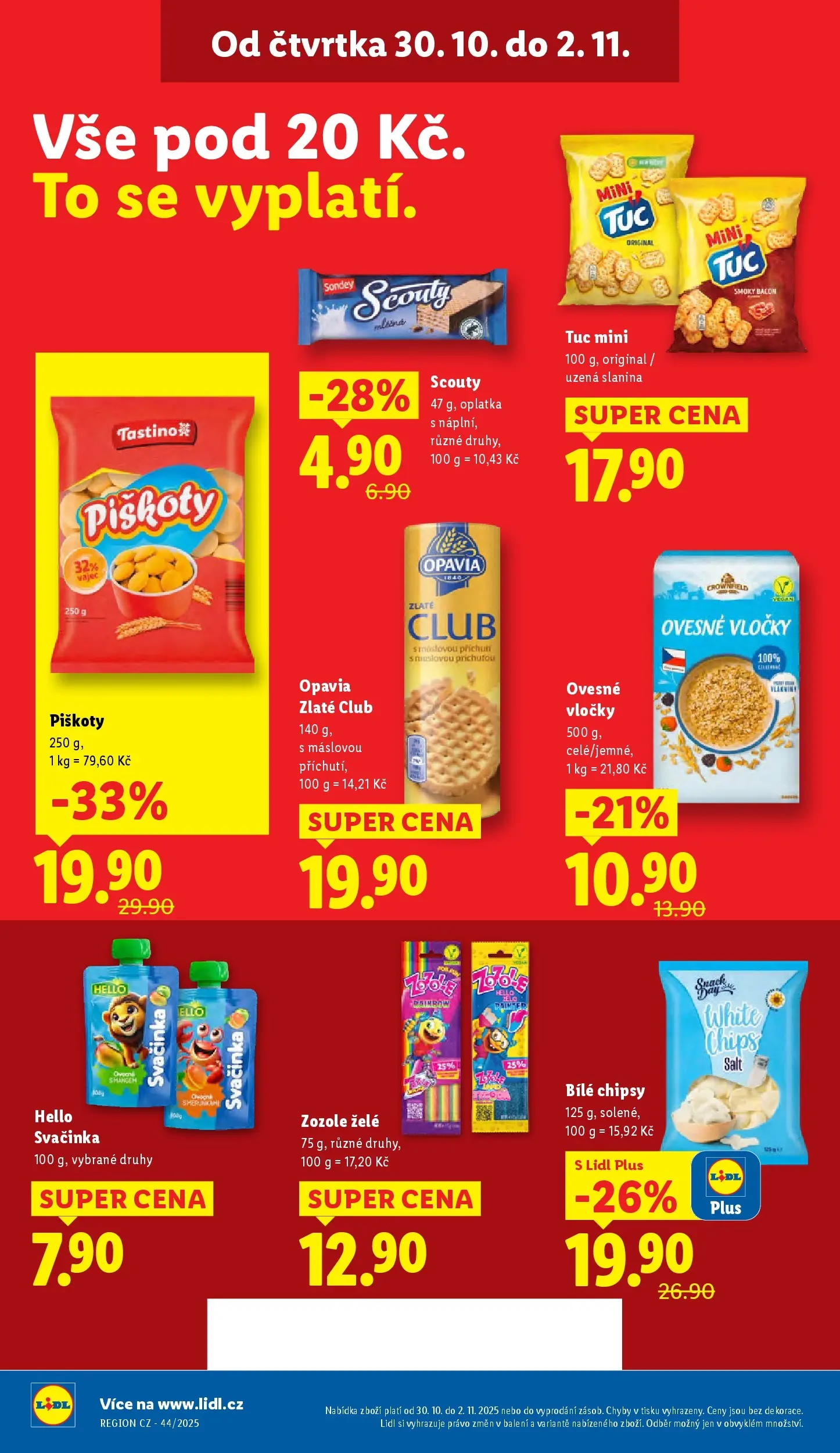 Lidl leták od 29.10.2025 - Nový akční leták | Strana: 16 | Produkty: Piškoty, Vločky, Ovesné vločky, Chipsy
