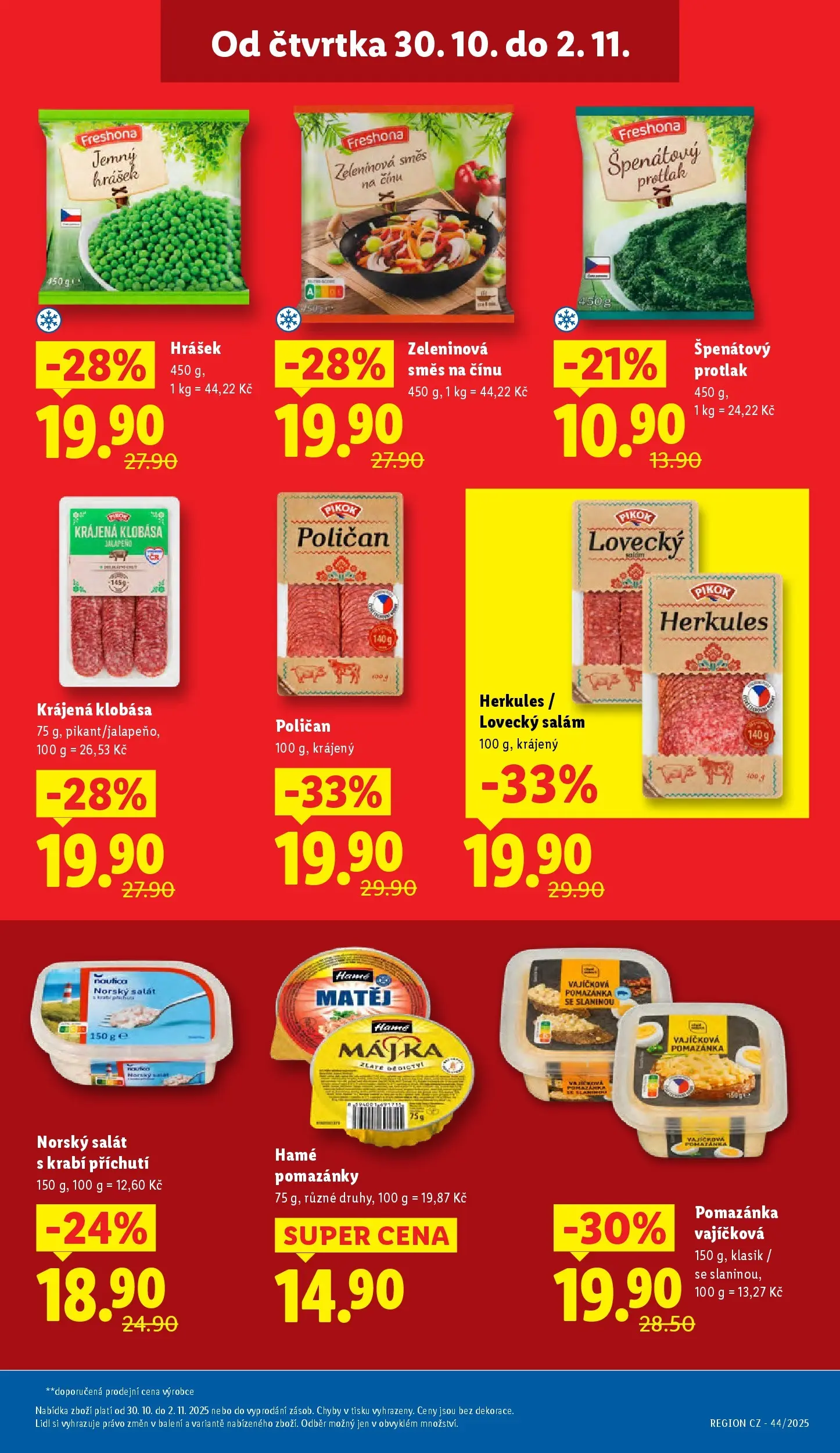 Lidl leták od 29.10.2025 - Nový akční leták | Strana: 17 | Produkty: Salát, Pomazánka, Lovecký salám, Pikok