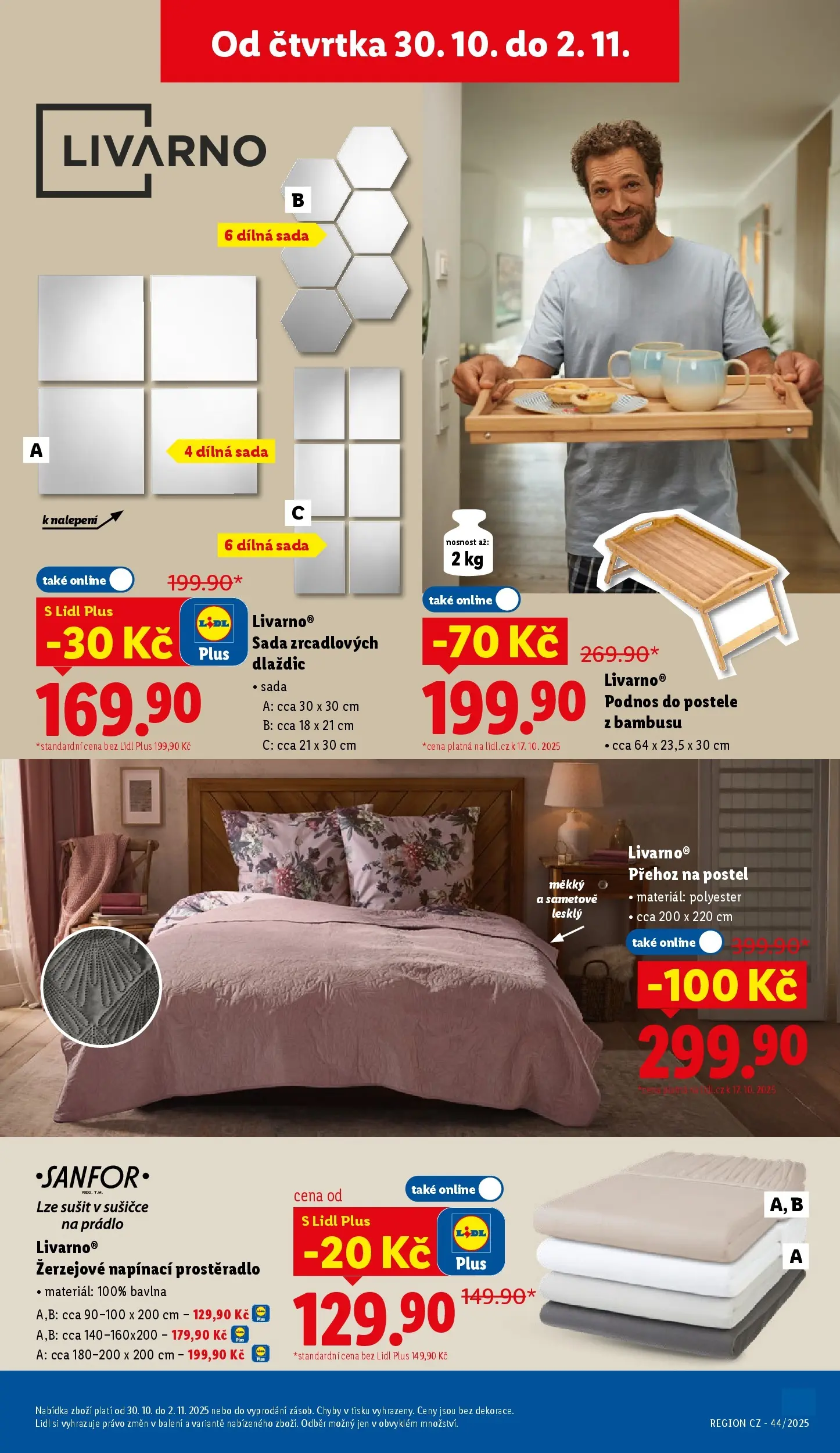 Lidl leták od 29.10.2025 - Nový akční leták | Strana: 39 | Produkty: Podnos, Podnos do postele, Přehoz na postel, Prostěradlo