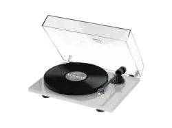 Pro-Ject E1 SE Plattenspieler mit Audio Technica AT 3600 L Tonabnehmer, Hochglanz Hellgrau