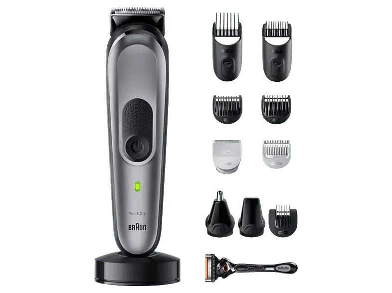 Braun Series 7 All-In-One Style Kit AIO7440 Geschenkedition Bodygroomer Set, Silber, Akkubetrieb