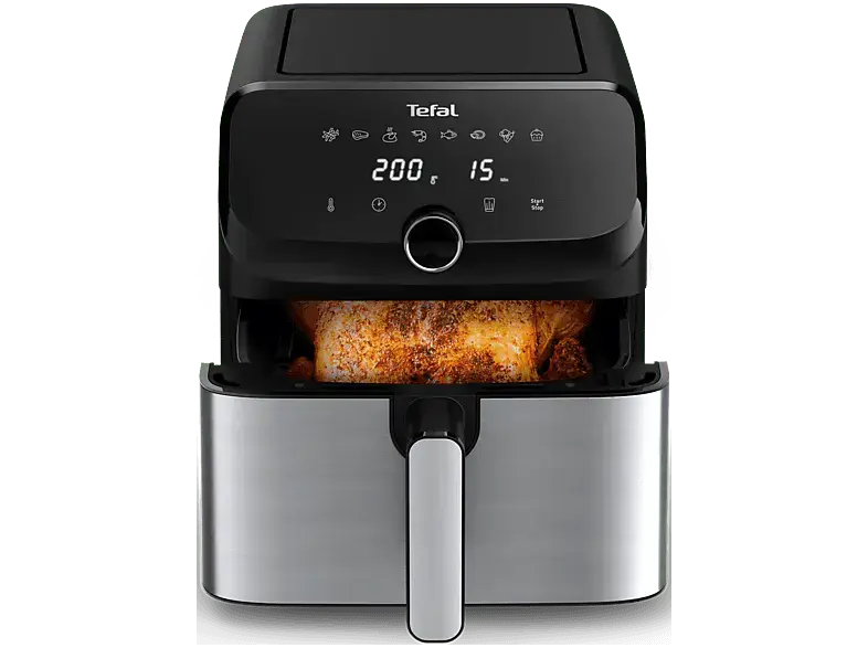 Tefal EY855D Easy Fry Mega Heißluftfritteuse 7,5 l, 2000 Watt, Schwarz