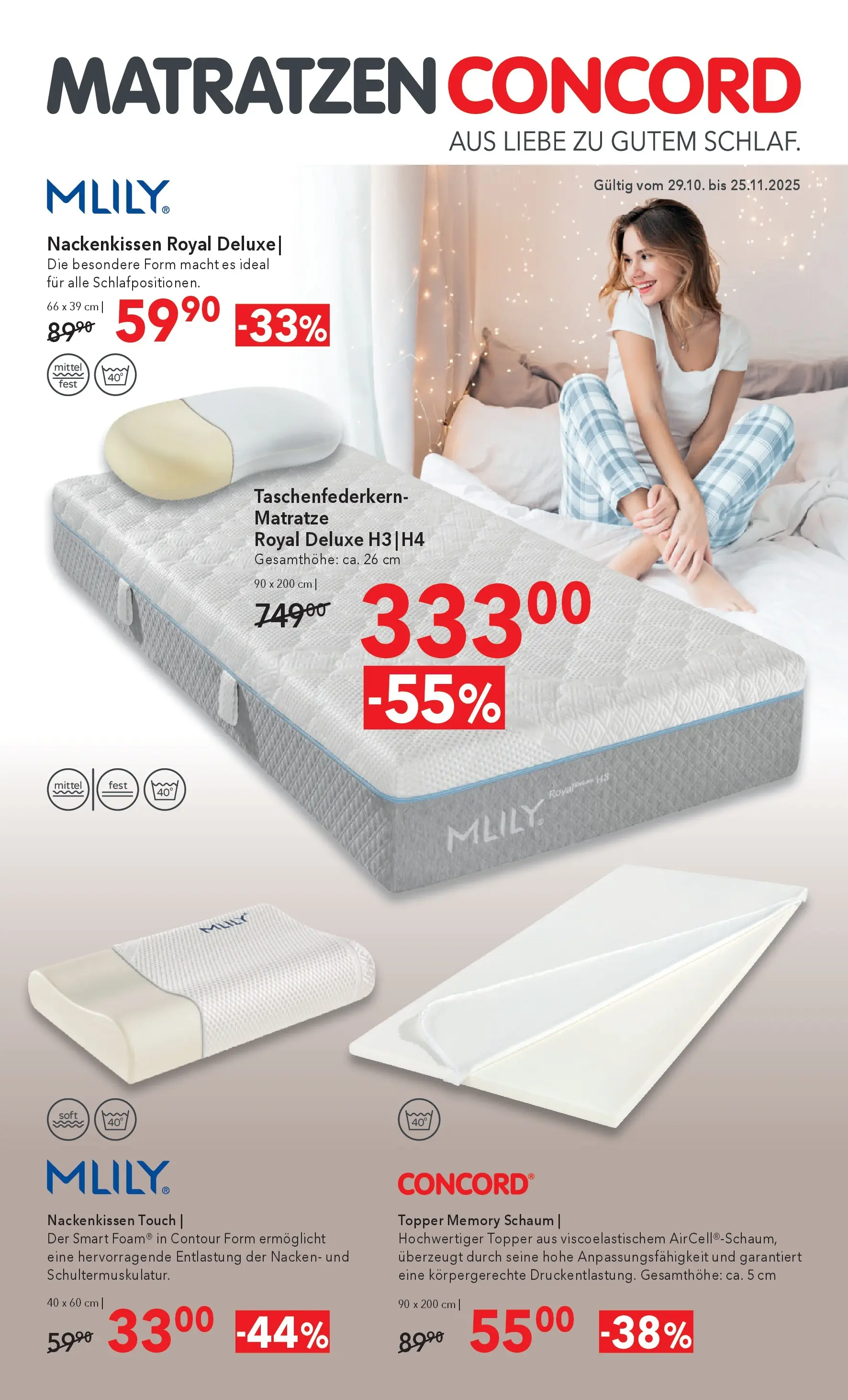 Matratzen Concord Ottensheim von 29.10.2025 - Aktuelle Angebote | Seite: 1 | Produkte: Matratze