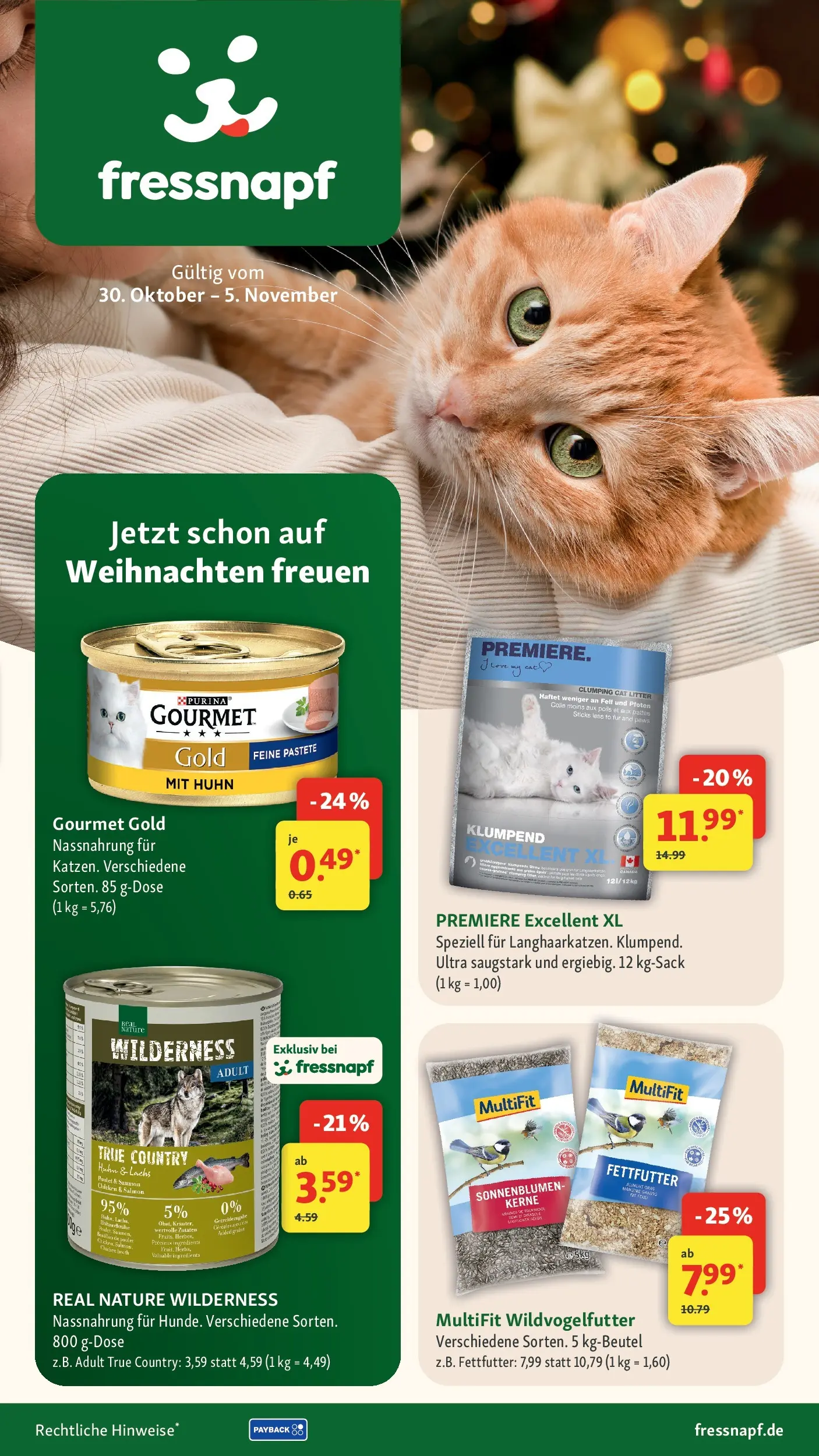 Fressnapf Prospekt 	 (ab 30.10.2025) zum Blättern | Seite: 1 | Produkte: Lachs