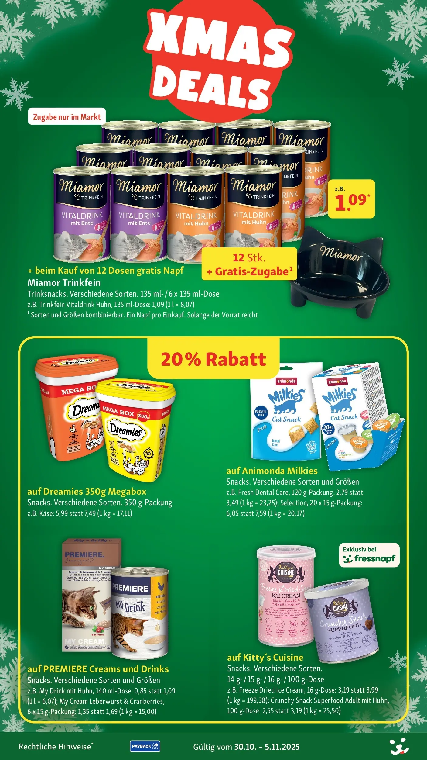 Fressnapf Prospekt 	 (ab 30.10.2025) zum Blättern | Seite: 5 | Produkte: Käse, Box, Creme, Ente