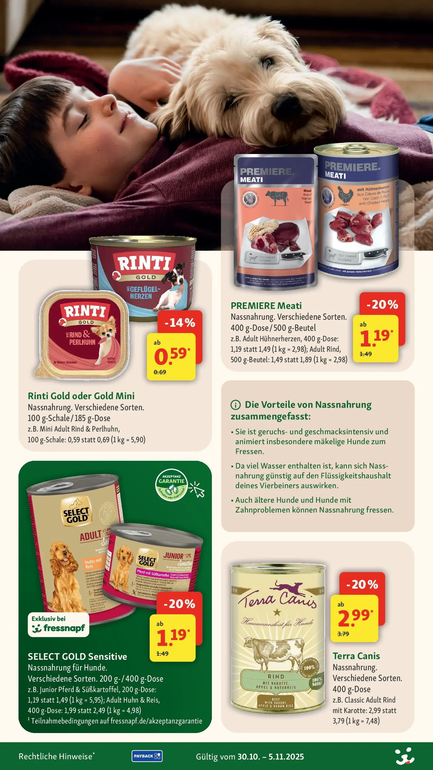 Fressnapf Prospekt 	 (ab 30.10.2025) zum Blättern | Seite: 10 | Produkte: Äpfel, Wasser, Getreide, Karotte