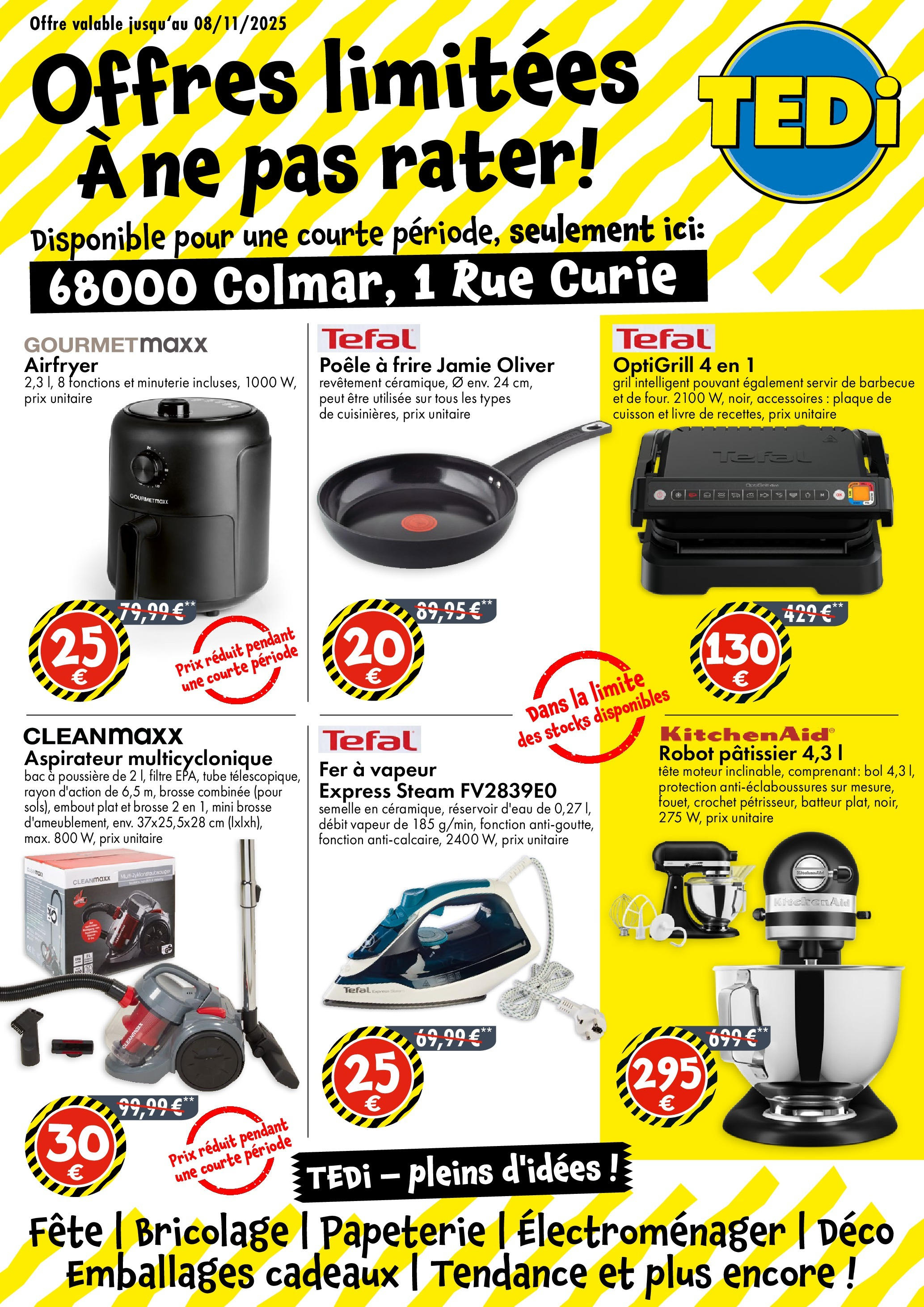TEDi - TEDi: Découvrez les nouvelles offres à partir du 28/10/2025 - promo en ligne | Page: 1 | Produits: Filtre, Poêle, Réservoir d'eau, Tefal