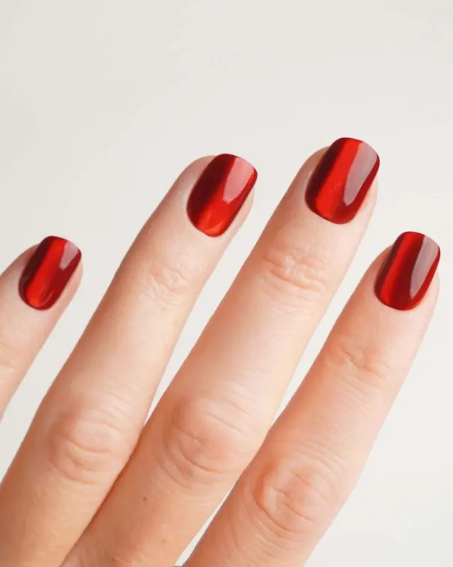 Doonails Künstliche Nägel, Soft Gel Press Ons Red Cat Eye