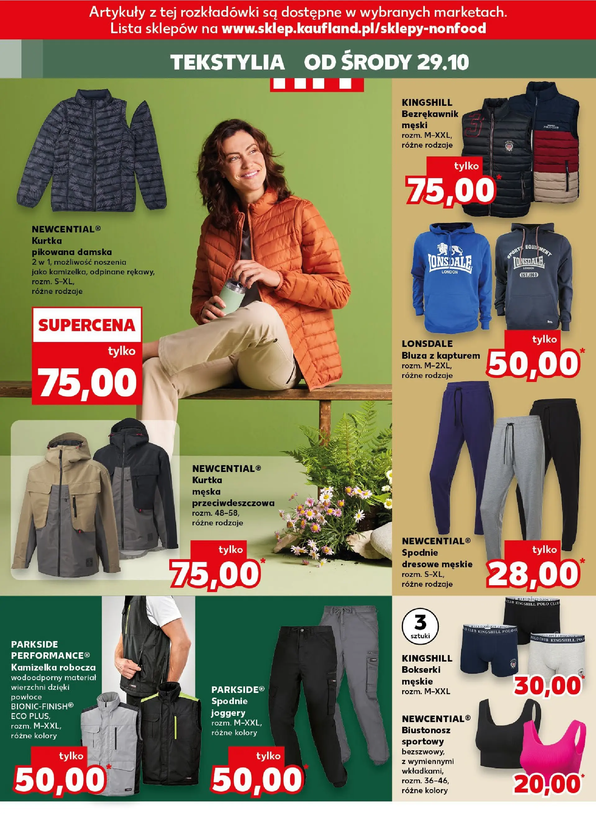 Kaufland gazetka - Mega okazje od 29.10.2025 - od jutra PDF | Strona: 10 | Produkty: Bezrękawnik, Bluza z kapturem, Kamizelka, Bokserki