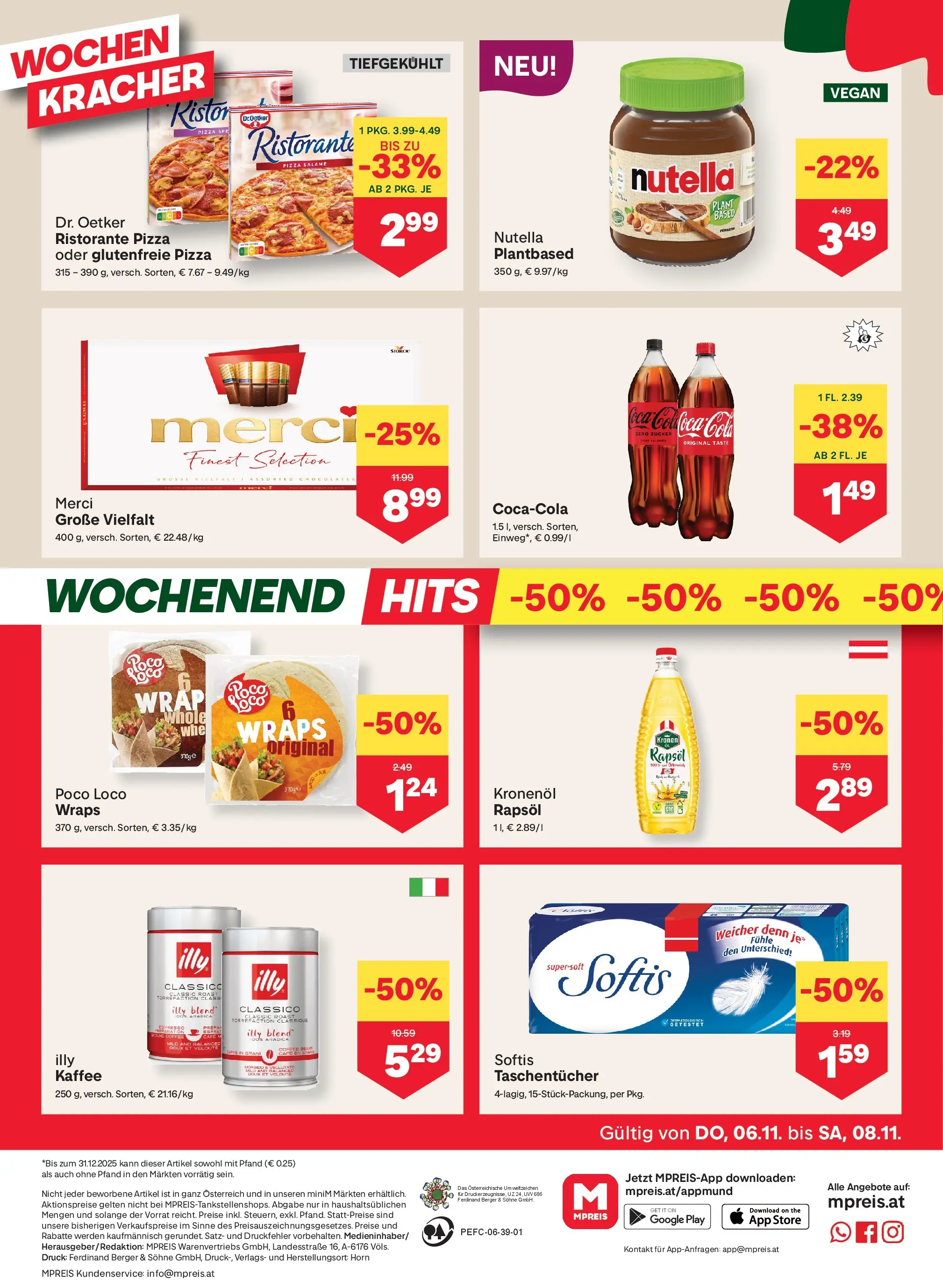 MPREIS Pfunds von 06.11.2025 - Aktuelle Angebote | Seite: 12 | Produkte: Zucker, Kaffee, Pizza