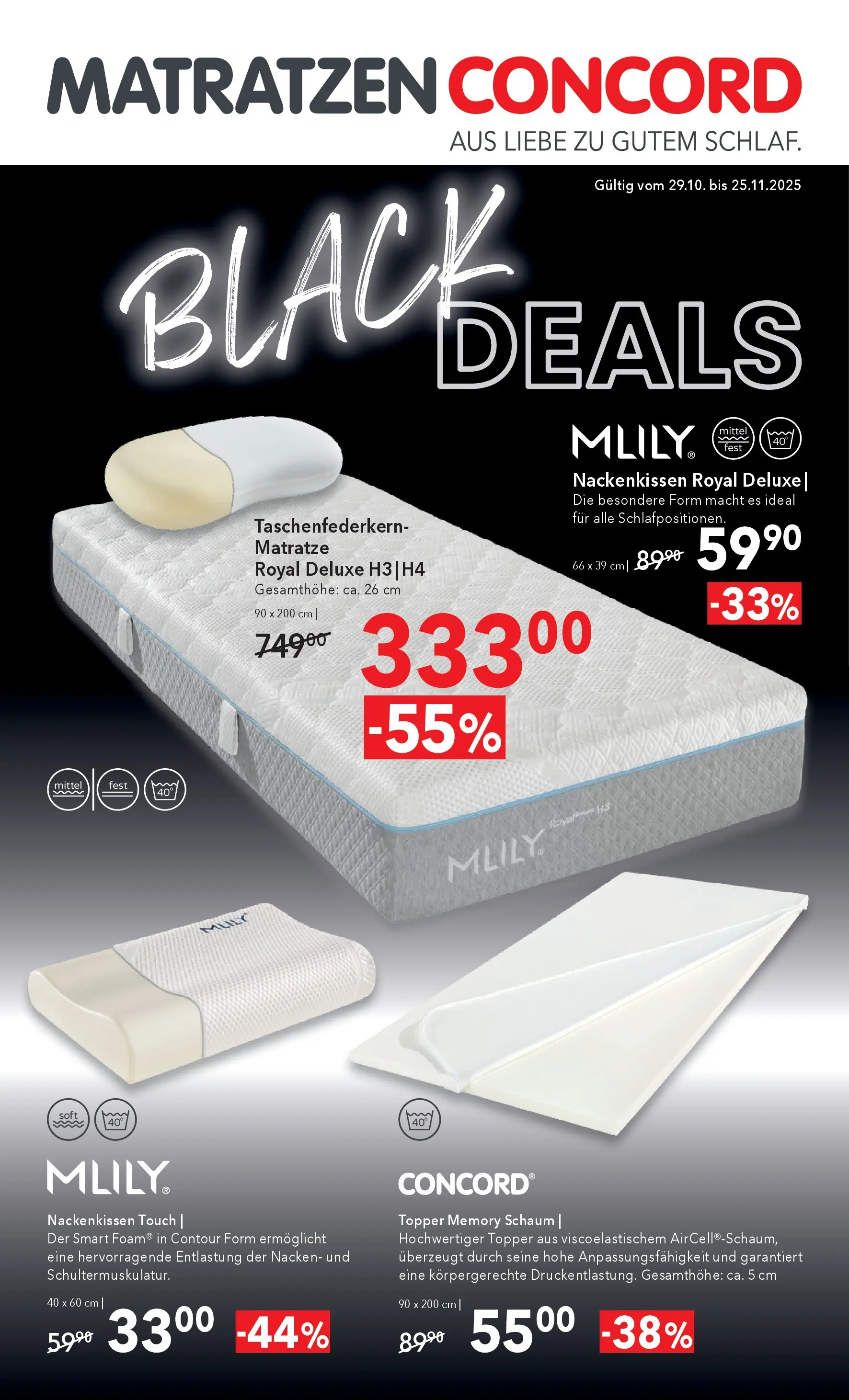 Matratzen Concord Black Deals - Seyring  von 29.10.2025 - Aktuelle Angebote | Seite: 1 | Produkte: Matratze