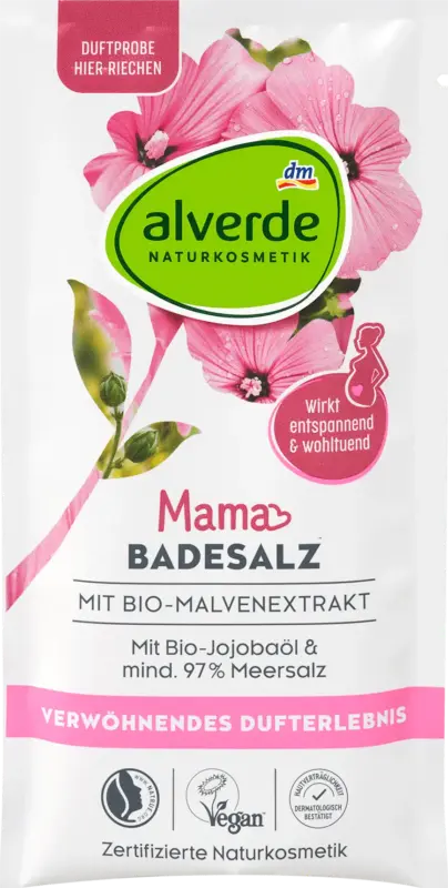 alverde NATURKOSMETIK Badesalz Mama Malve & Jojobaöl