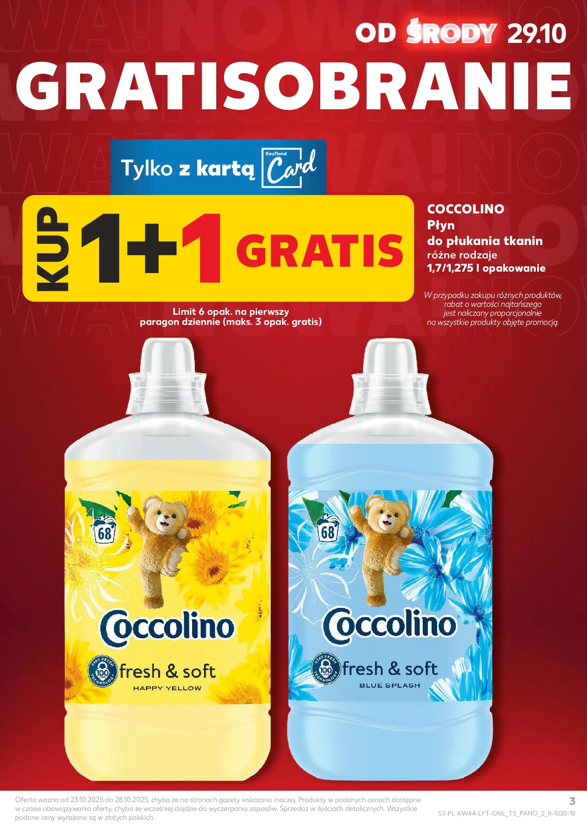 Kaufland gazetka od 29.10.2025 - od jutra PDF | Strona: 3 | Produkty: Karta, Coccolino