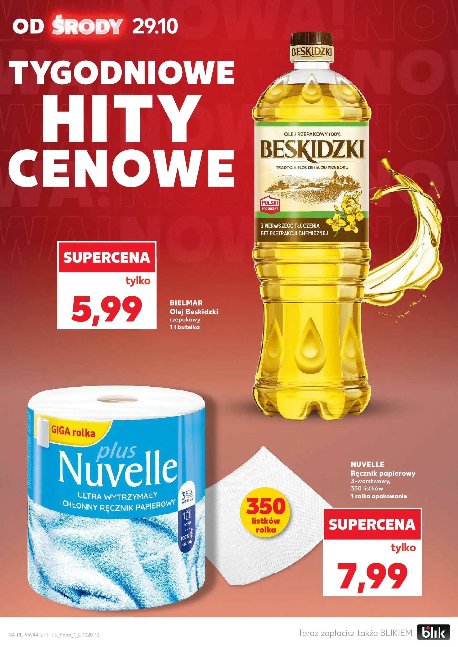 Kaufland gazetka od 29.10.2025 - od jutra PDF | Strona: 4 | Produkty: Olej rzepakowy, Olej, Ręcznik papierowy