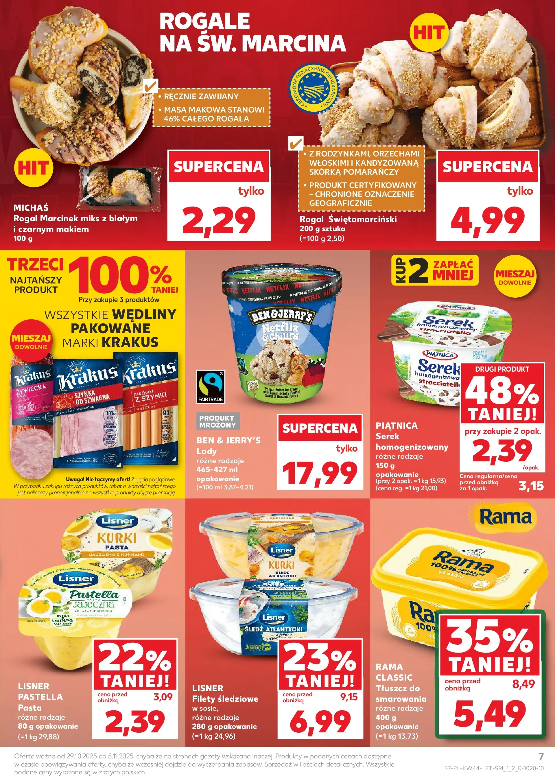 Kaufland gazetka od 29.10.2025 - od jutra PDF | Strona: 7 | Produkty: Serek, Masa makowa, Szynka, Brownie