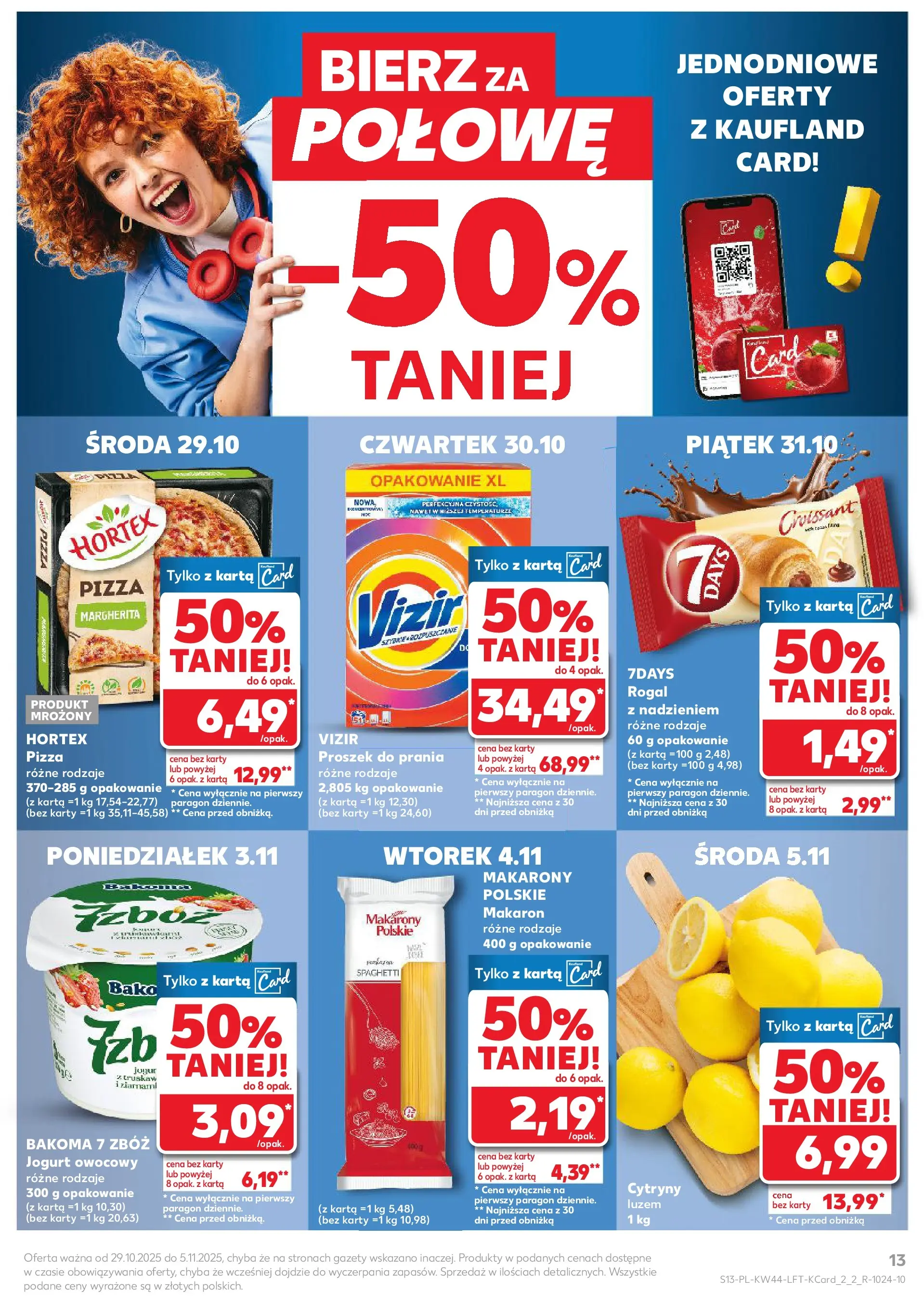 Kaufland gazetka od 29.10.2025 - od jutra PDF | Strona: 13 | Produkty: Karta, Cytryny, Jogurt, Makaron