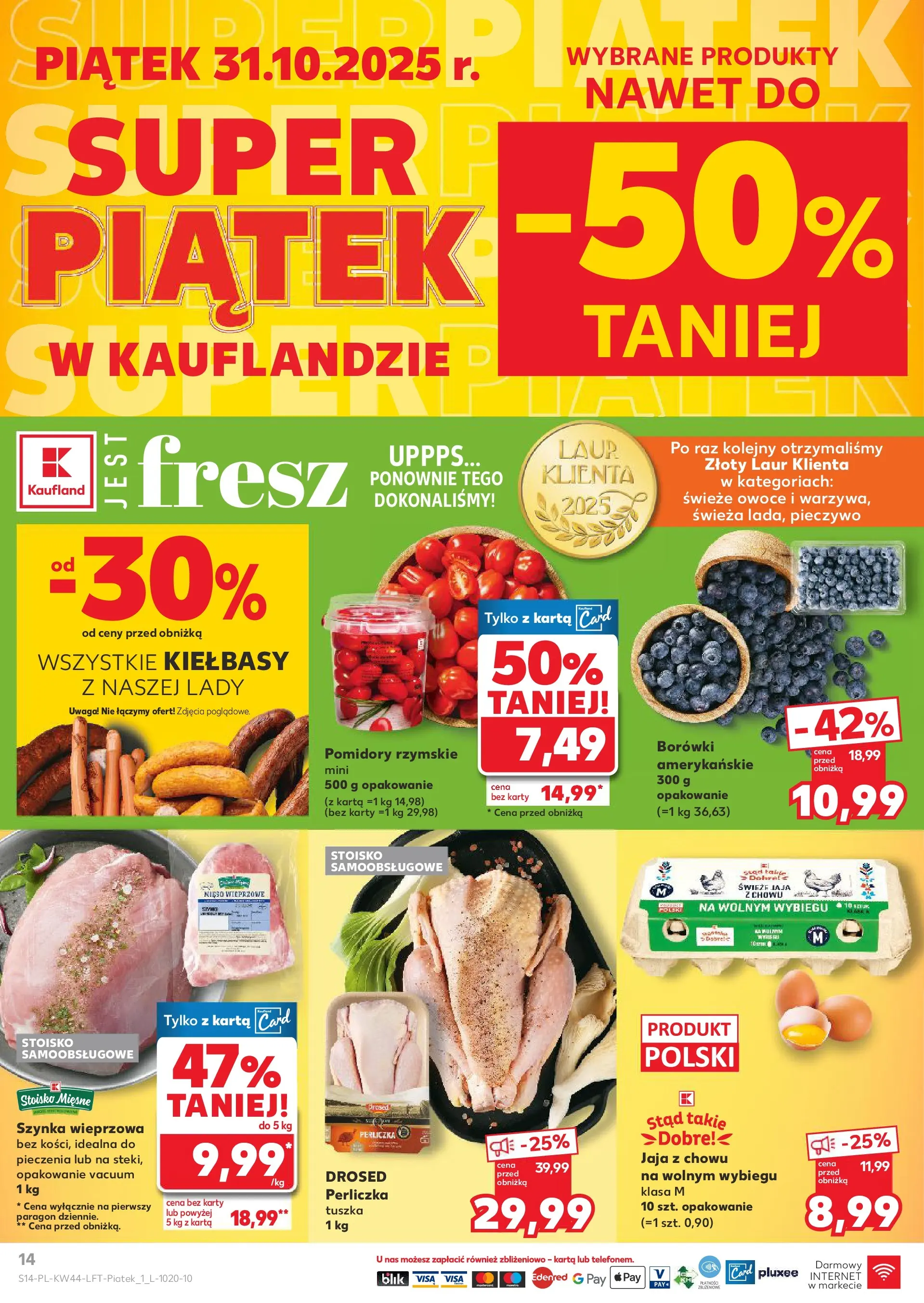 Kaufland gazetka od 29.10.2025 - od jutra PDF | Strona: 14 | Produkty: Pieczywo, Pomidory, Perliczka, Owoce