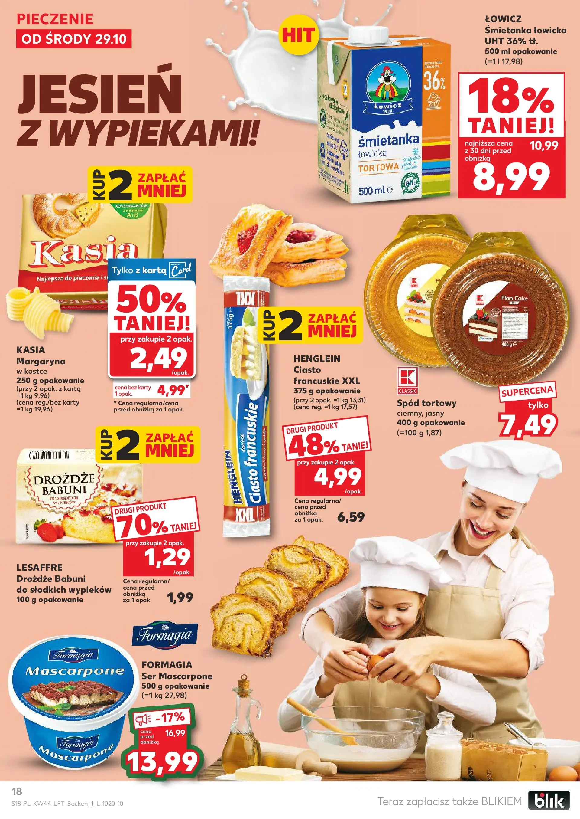 Kaufland gazetka od 29.10.2025 - od jutra PDF | Strona: 18 | Produkty: Ciasto, Spód tortowy, Mascarpone, Ser mascarpone