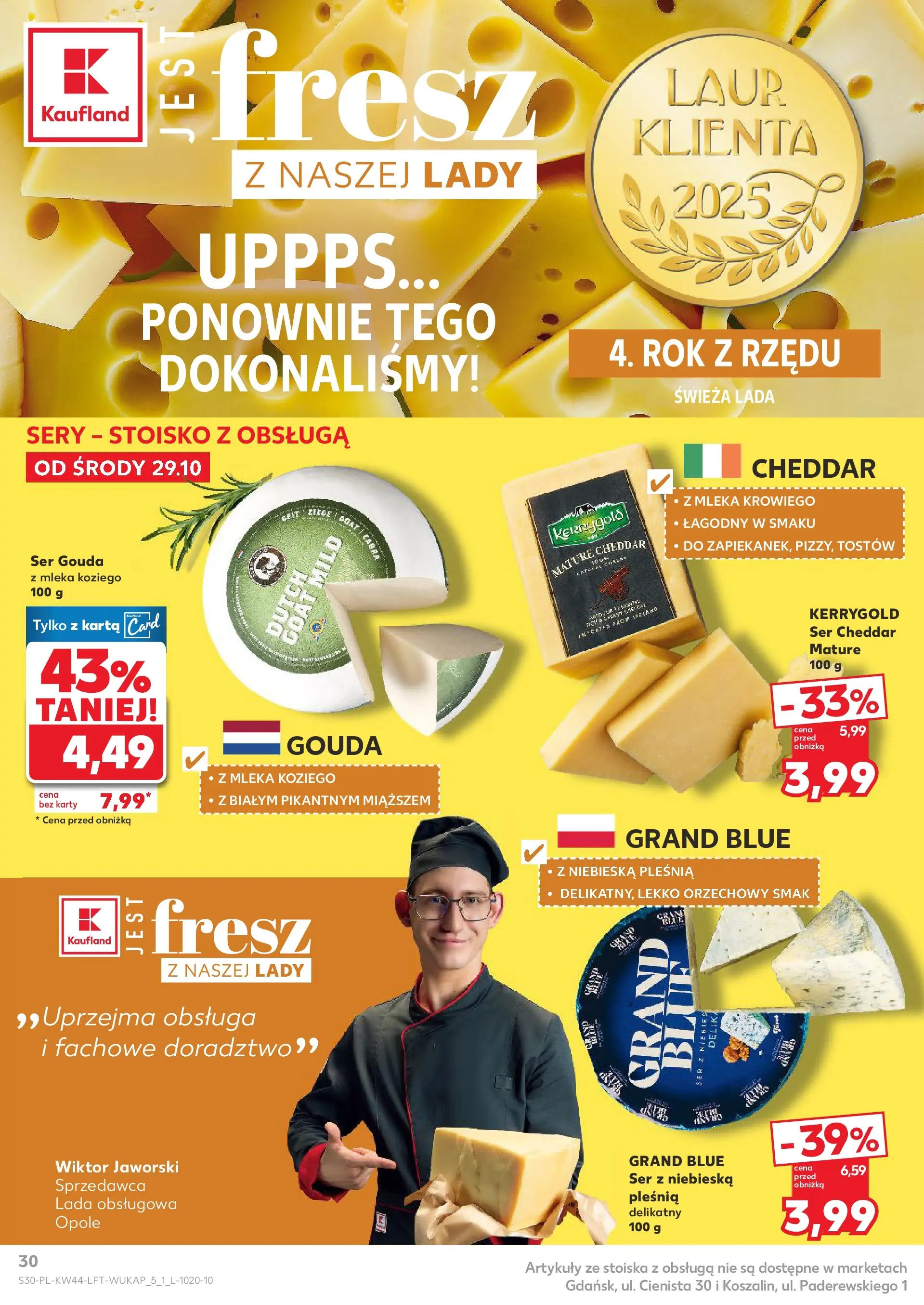 Kaufland gazetka od 29.10.2025 - od jutra PDF | Strona: 30 | Produkty: Karta, Mleka, Cheddar, Ser cheddar