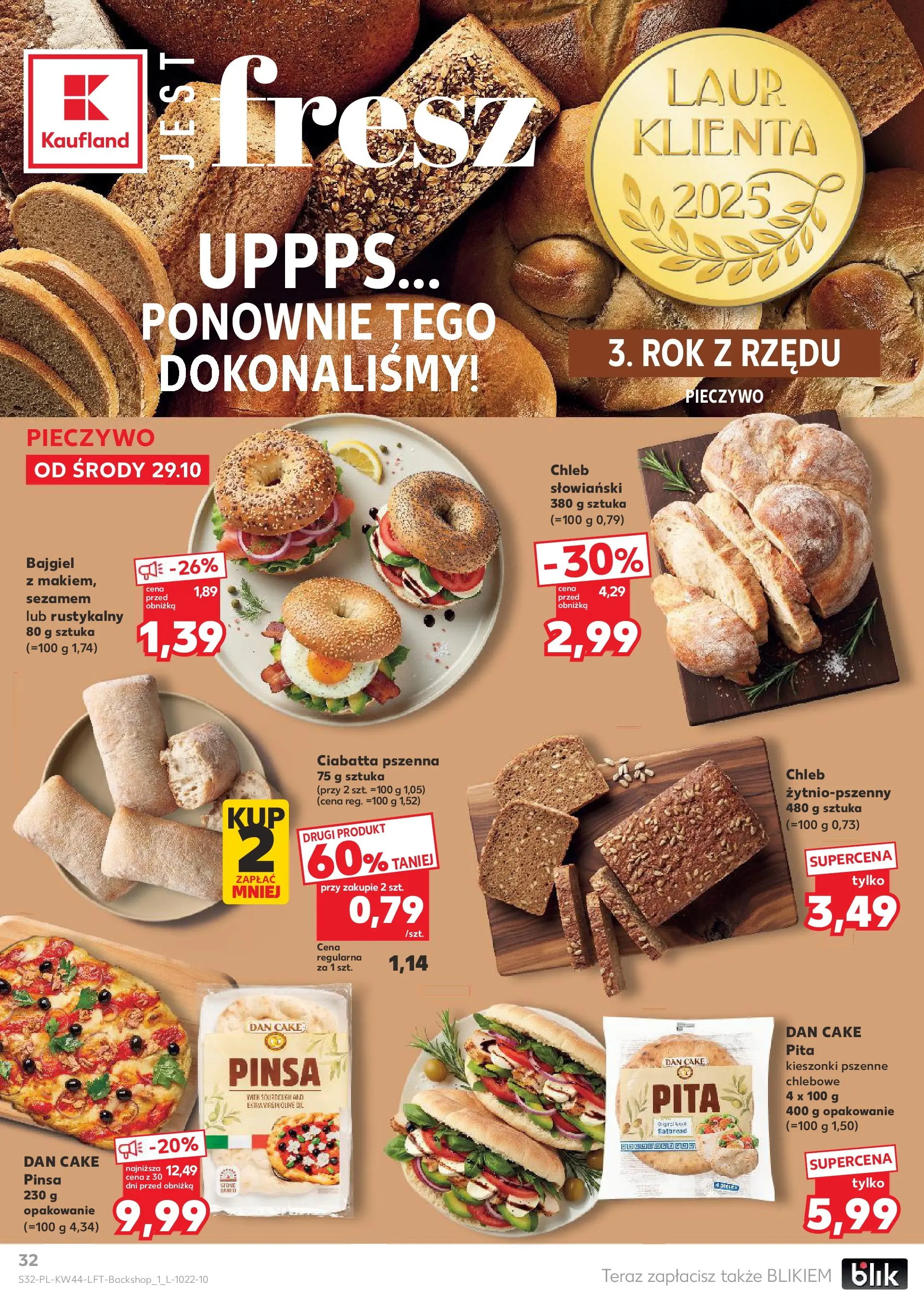 Kaufland gazetka od 29.10.2025 - od jutra PDF | Strona: 32 | Produkty: Pieczywo, Chleb słowiański, Pita, Ciabatta