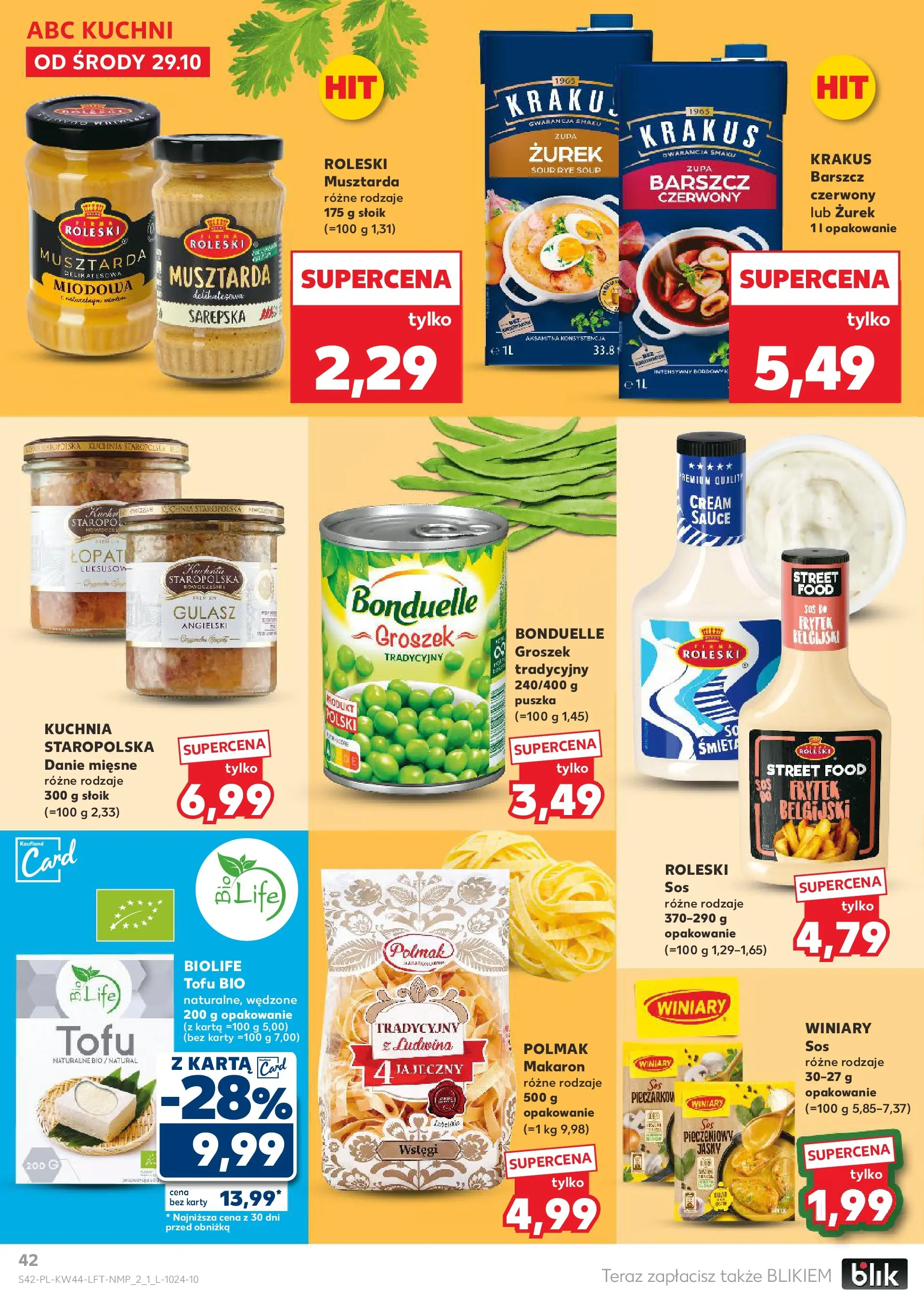 Kaufland gazetka od 29.10.2025 - od jutra PDF | Strona: 42 | Produkty: Zurek, Zupa, Makaron, Gulasz