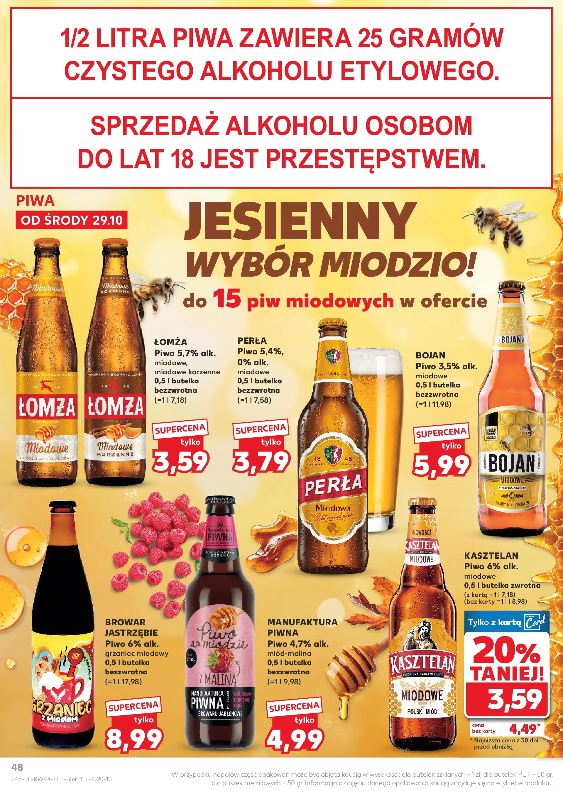 Kaufland gazetka od 29.10.2025 - od jutra PDF | Strona: 48 | Produkty: Karta, Malina, Miód, Piwo