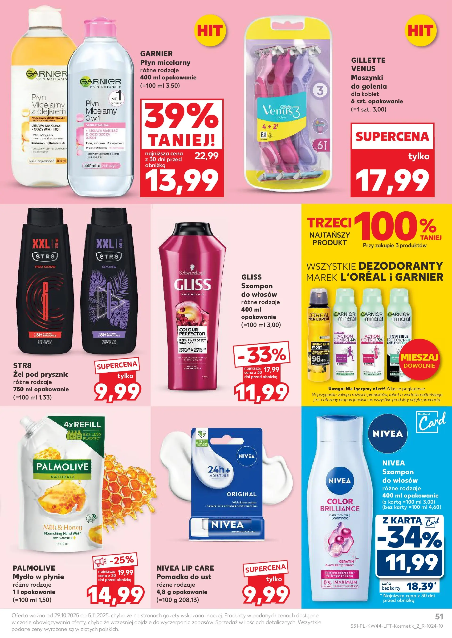 Kaufland gazetka od 29.10.2025 - od jutra PDF | Strona: 51 | Produkty: Karta, Gillette, Mydło w płynie, Mydło
