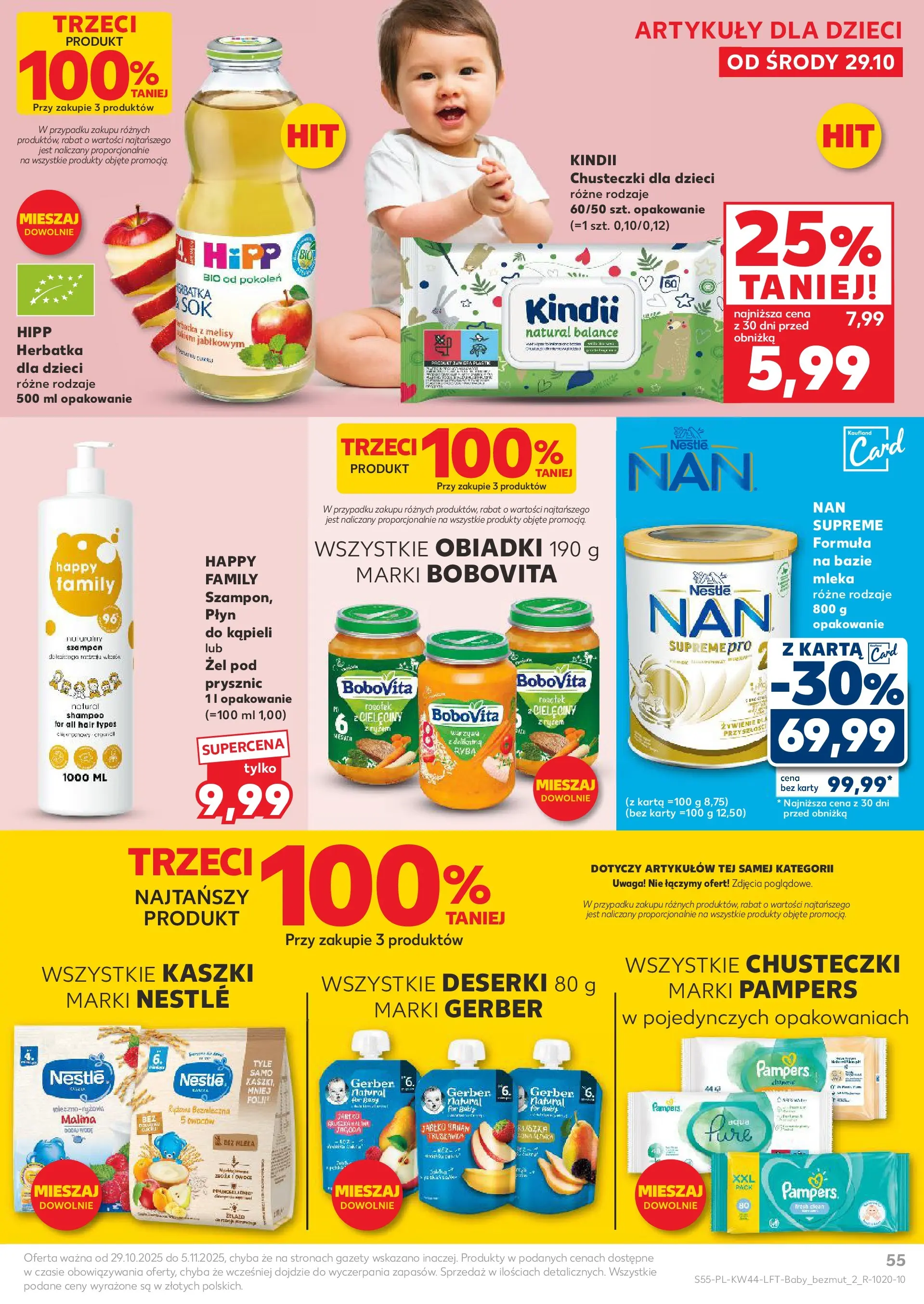 Kaufland gazetka od 29.10.2025 - od jutra PDF | Strona: 55 | Produkty: Pampers, Prysznic, Szampon, Banan