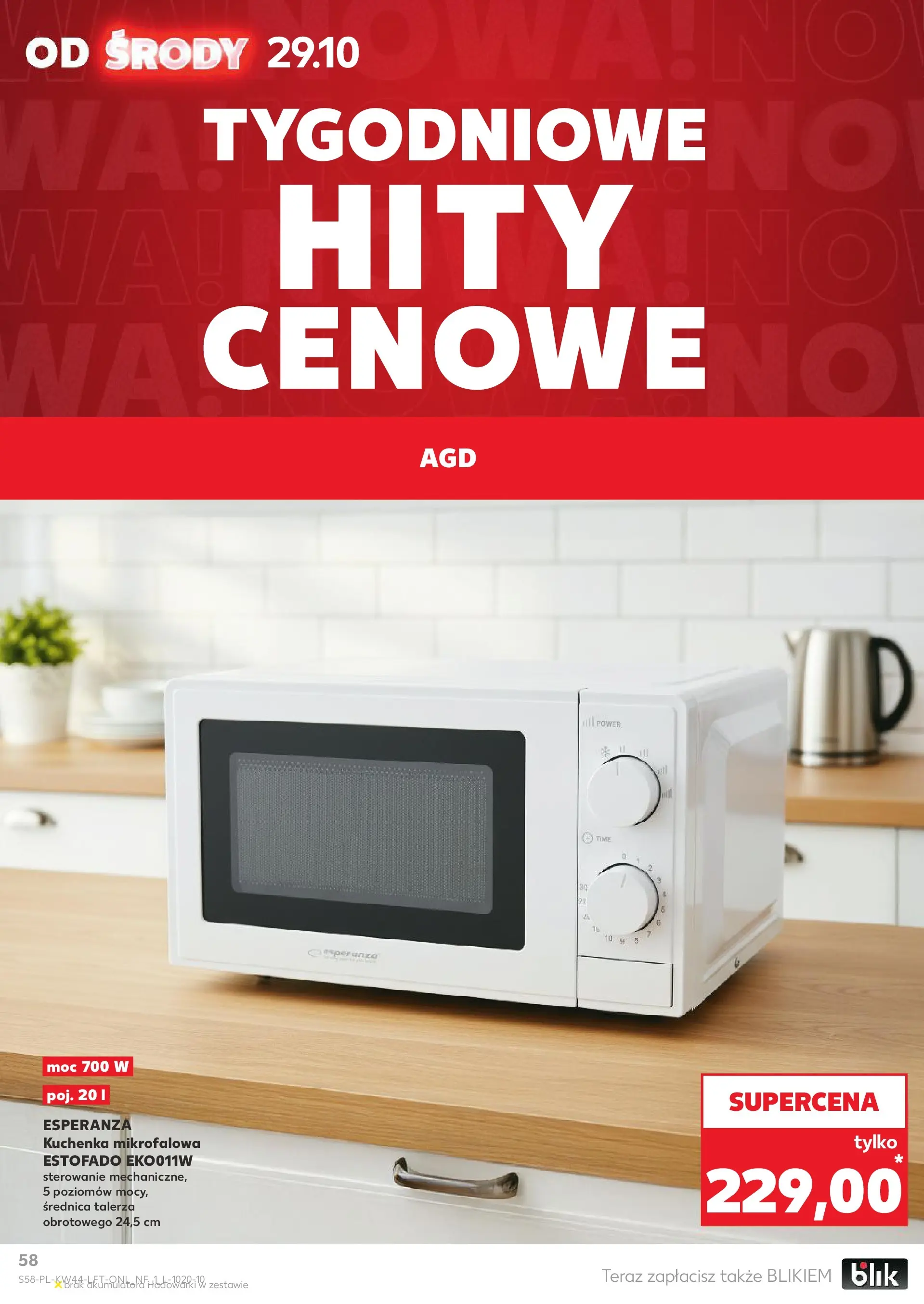 Kaufland gazetka od 29.10.2025 - od jutra PDF | Strona: 58 | Produkty: Kuchenka mikrofalowa, Kuchenka