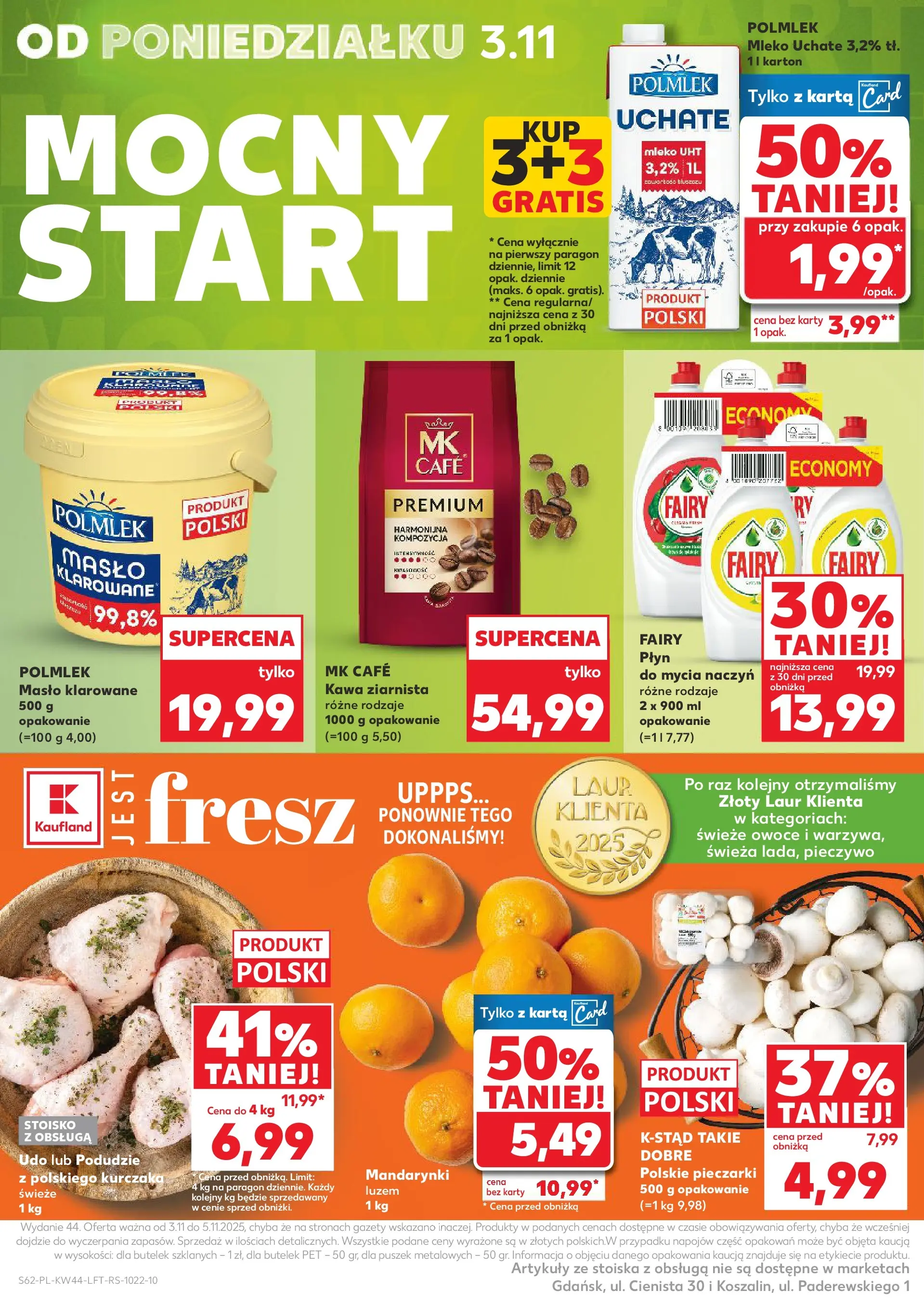 Kaufland gazetka od 29.10.2025 - od jutra PDF | Strona: 62 | Produkty: Pieczarki, Masło klarowane, Kawa ziarnista, Masło