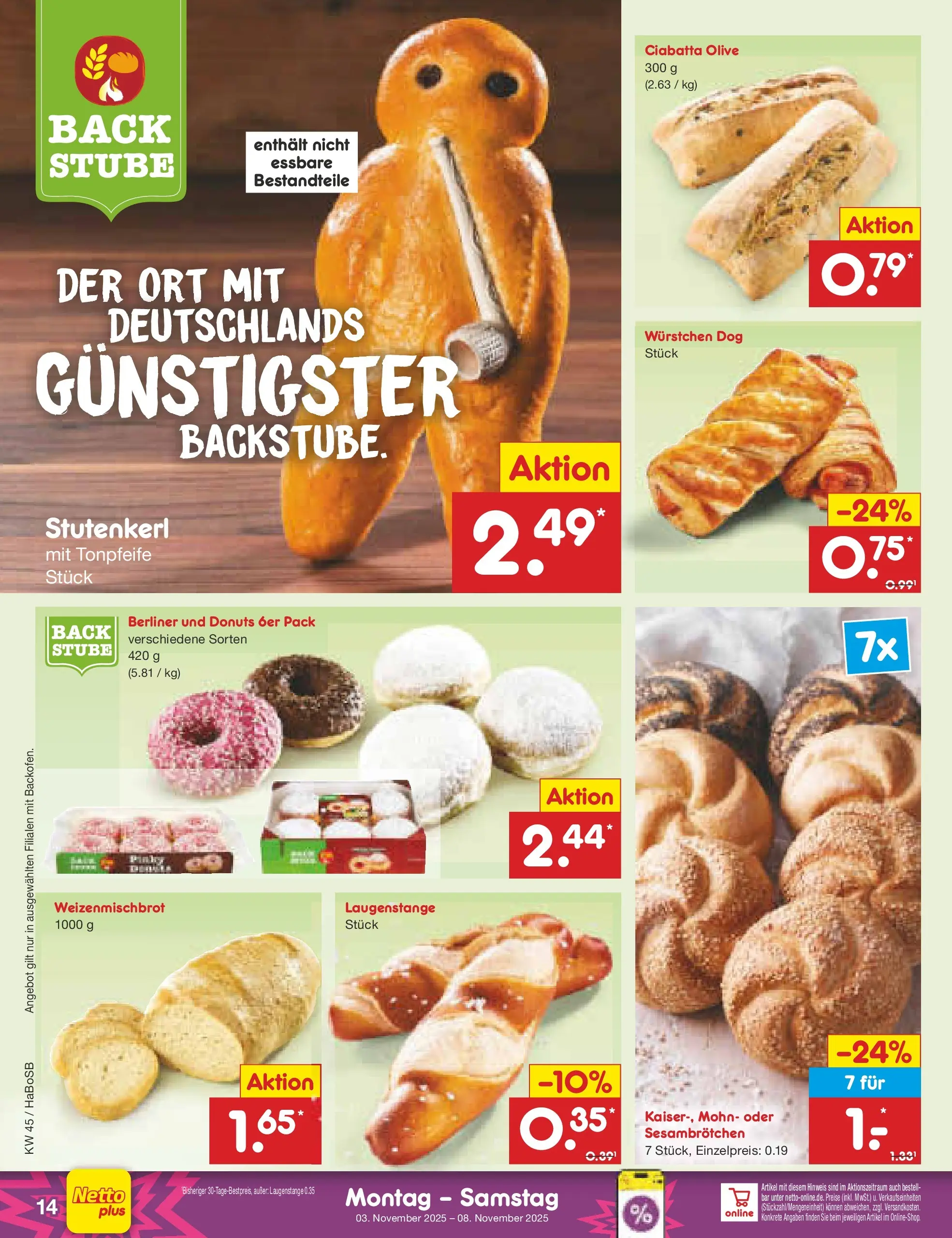 Netto Marken-Discount prospekt Wuppertal	 (ab 03.11.2025) » Angebote | Seite: 14 | Produkte: Berliner, Donuts Netto Marken-Discount prospekt Wuppertal	 (ab 03.11.2025) » Angebote | Seite: 14 | Produkte: Berliner, Donuts