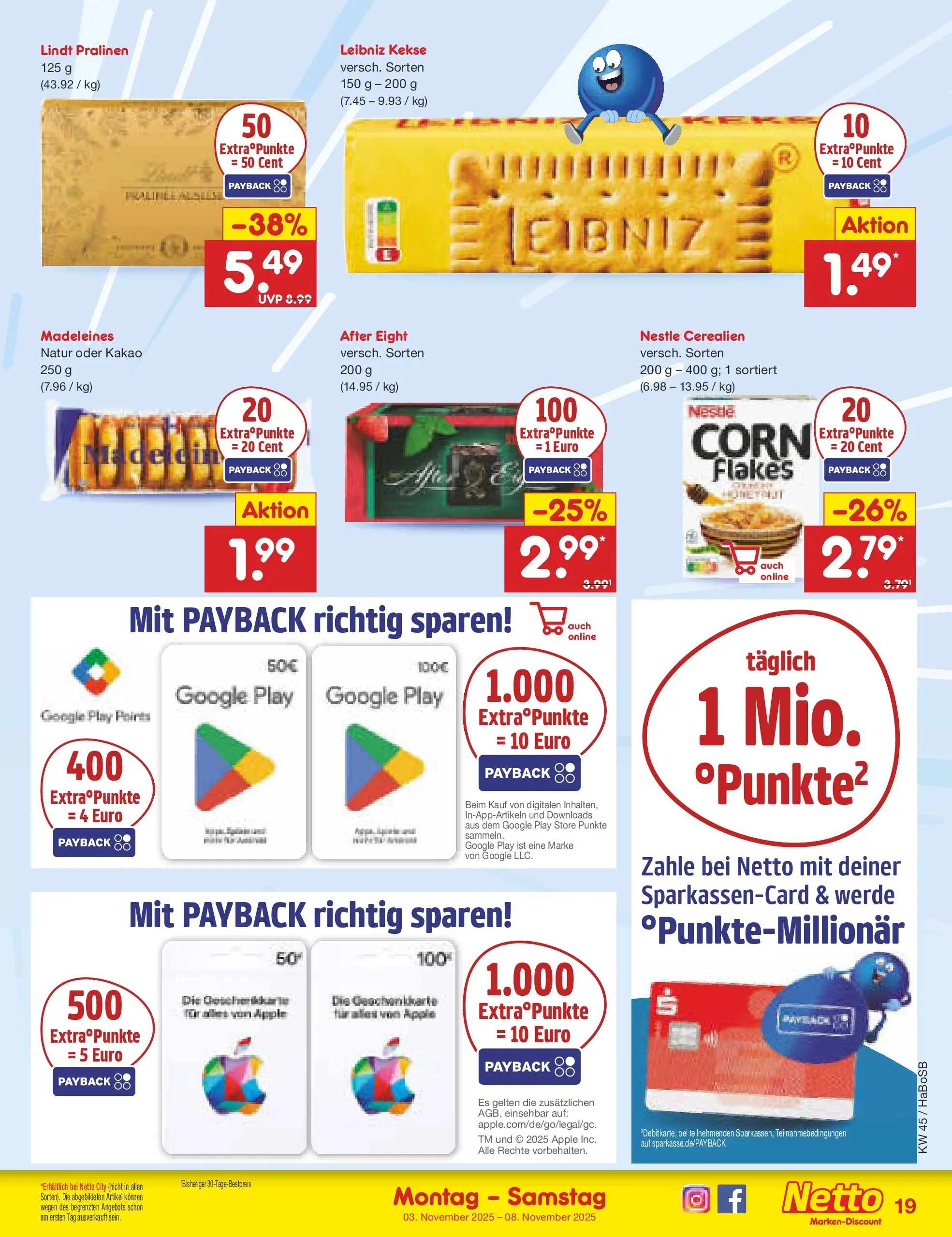 Netto Marken-Discount prospekt Wuppertal	 (ab 03.11.2025) » Angebote | Seite: 19 | Produkte: Apple, Lindt, Kekse Netto Marken-Discount prospekt Wuppertal	 (ab 03.11.2025) » Angebote | Seite: 19 | Produkte: Apple, Lindt, Kekse