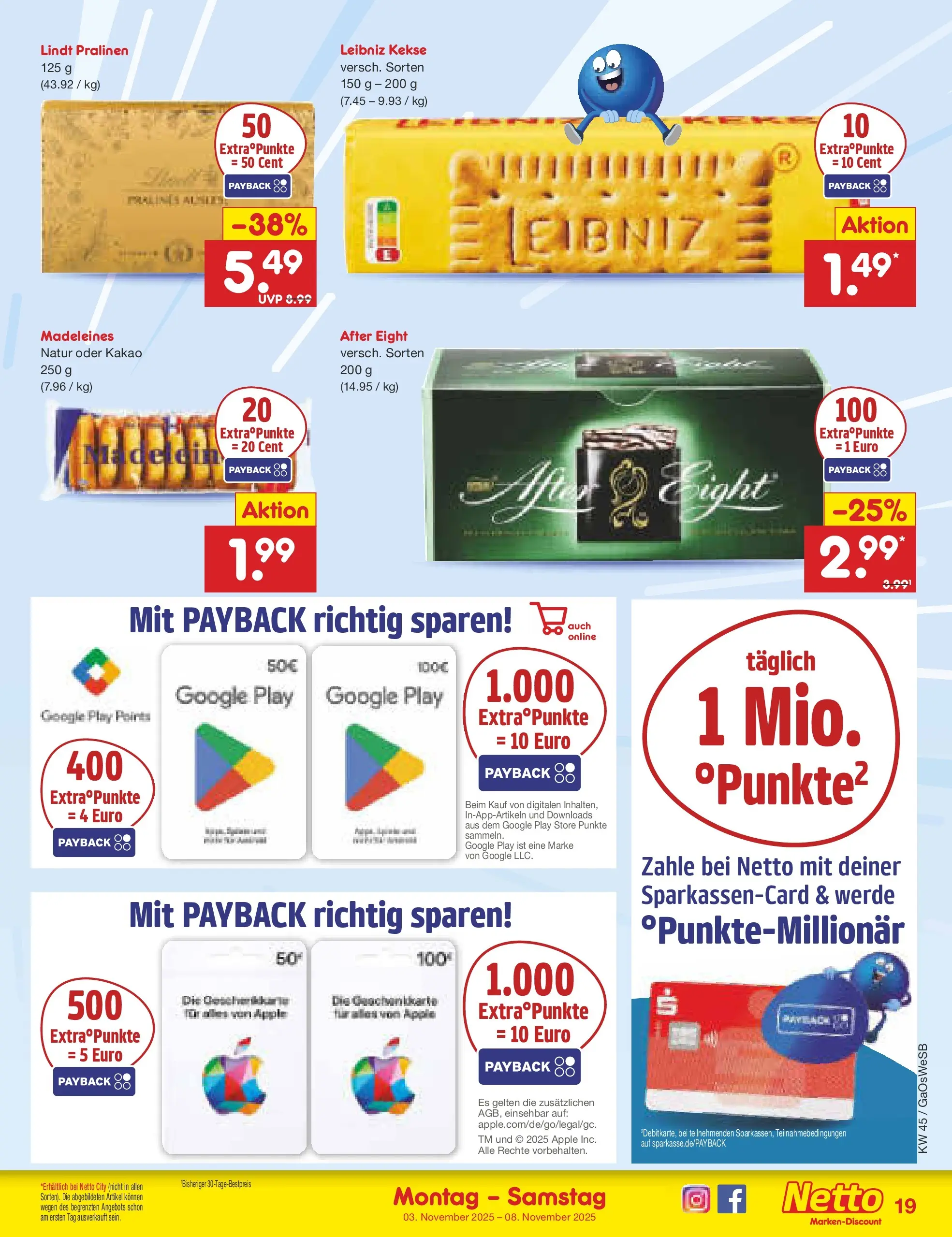 Netto Marken-Discount prospekt Moormerland (ab 03.11.2025) » Angebote | Seite: 19 | Produkte: Apple, Lindt, Kekse Netto Marken-Discount prospekt Moormerland (ab 03.11.2025) » Angebote | Seite: 19 | Produkte: Apple, Lindt, Kekse