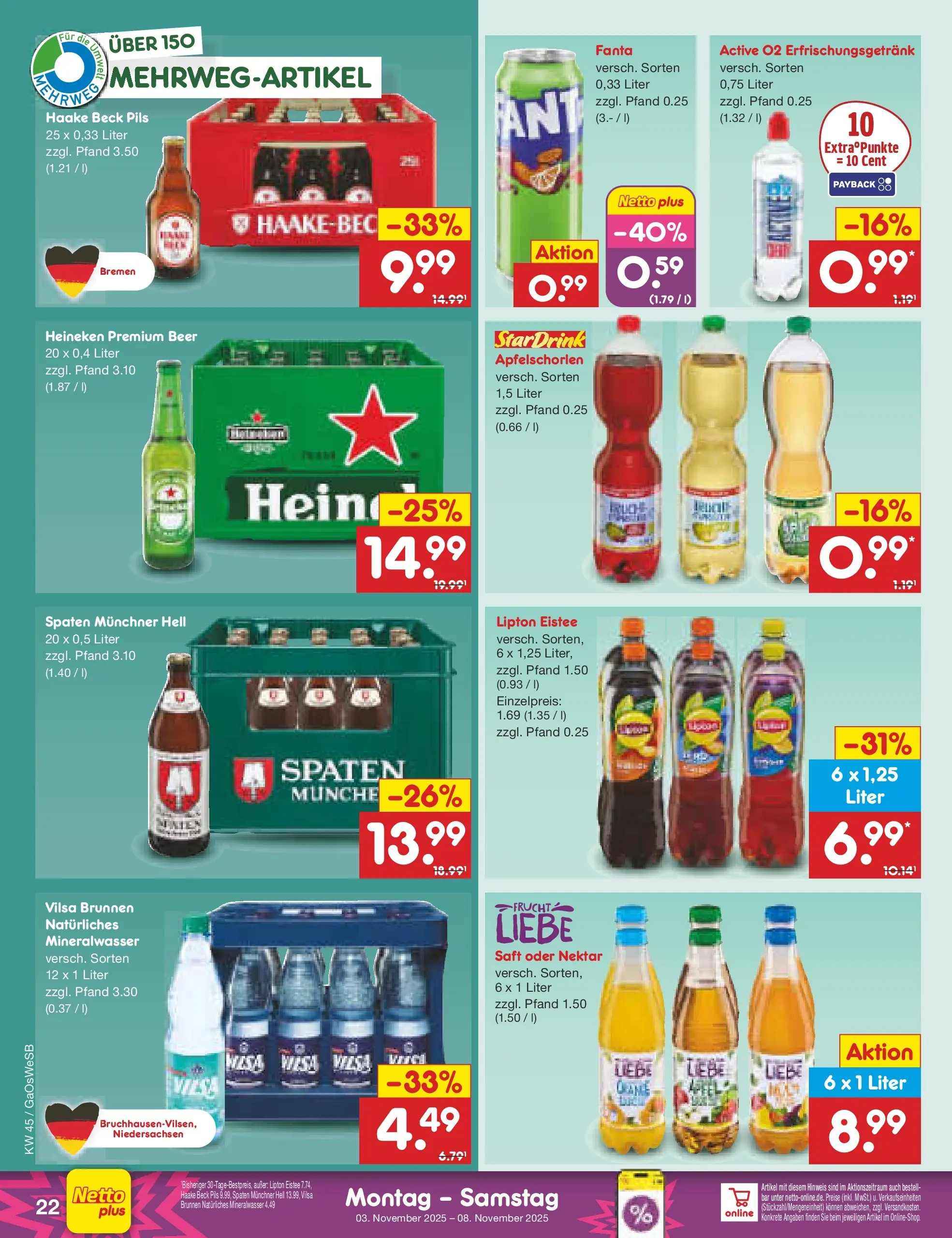 Netto Marken-Discount prospekt Moormerland (ab 03.11.2025) » Angebote | Seite: 24 | Produkte: Fanta, Pils, Mineralwasser, Saft Netto Marken-Discount prospekt Moormerland (ab 03.11.2025) » Angebote | Seite: 24 | Produkte: Fanta, Pils, Mineralwasser, Saft