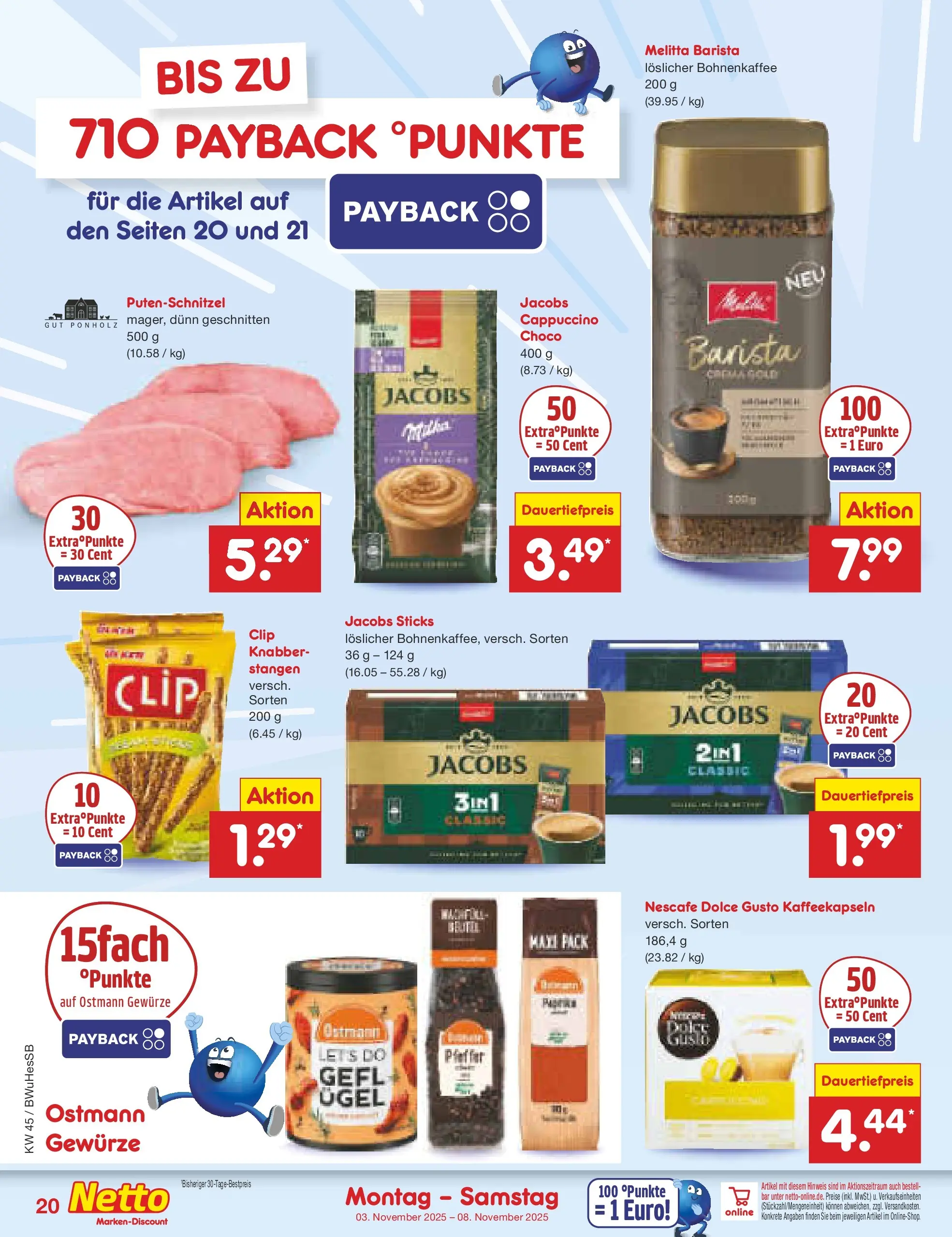 Netto Marken-Discount prospekt Witzenhausen	 (ab 03.11.2025) » Angebote | Seite: 20 | Produkte: Gewürze, Putenschnitzel, Pfeffer, Dolce gusto