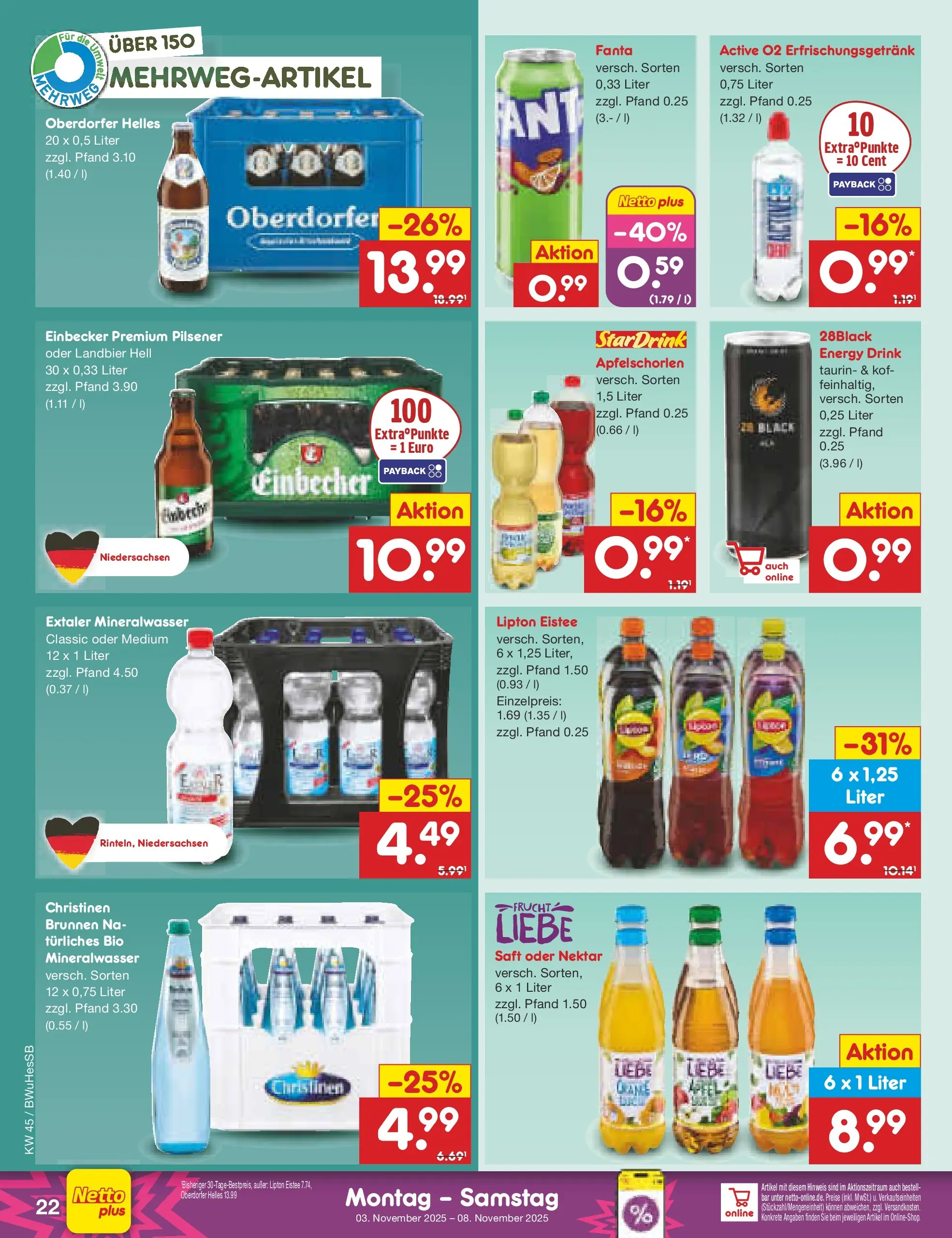 Netto Marken-Discount prospekt Witzenhausen	 (ab 03.11.2025) » Angebote | Seite: 24 | Produkte: Fanta, Energy, Mineralwasser, Saft